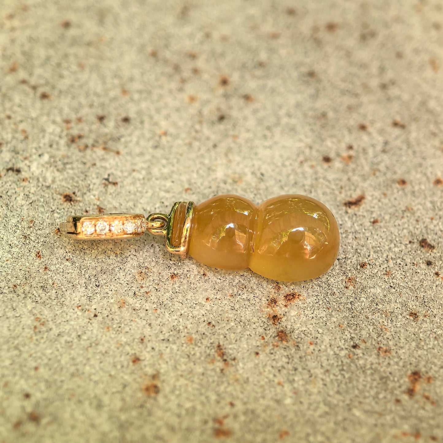 Natural Grade-A Icy Translucent Yellow Gourd Jadeite Pendant · Burmese Jade