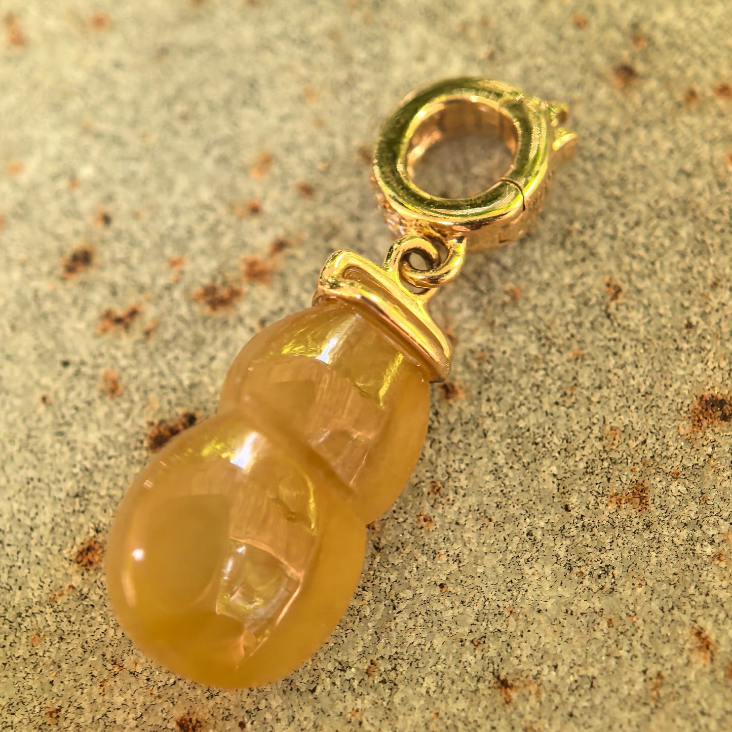 Natural Grade-A Icy Translucent Yellow Gourd Jadeite Pendant · Burmese Jade