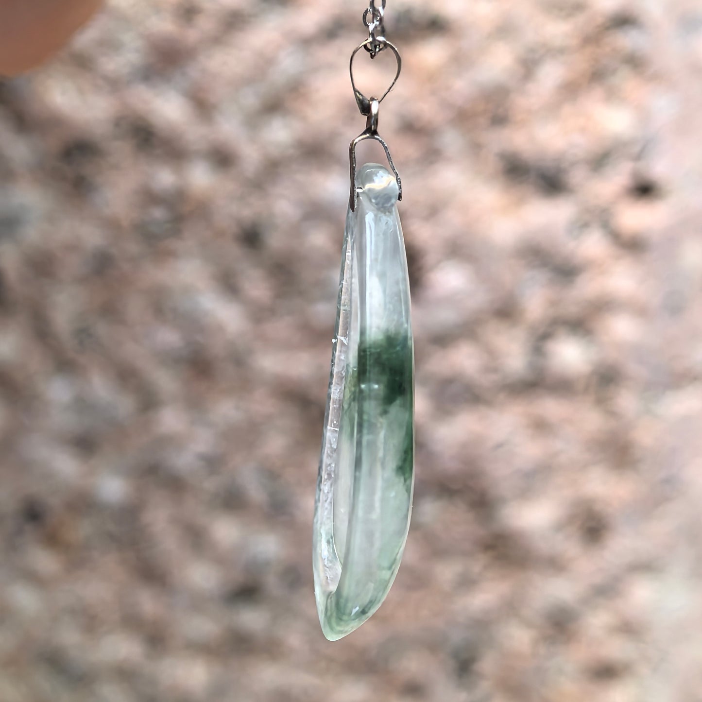 Natural Grade-A Icy Green Floating Flower Melon Jadeite Pendant · Burmese Jade