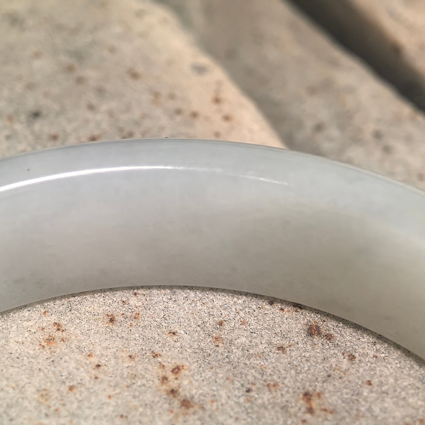 Natural Grade-A Fine Glutinous White-Base Green D-Shape Jadeite Bangle · Burmese Jade 56mm