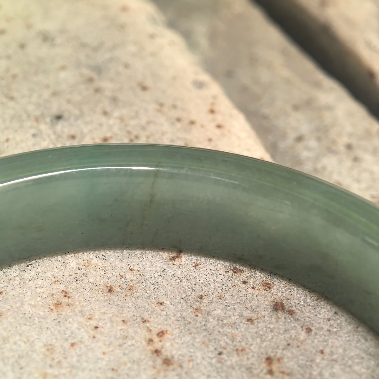 Natural Grade-A Glutinous Oil Green D-Shape Jadeite Bangle · Burmese Jade 56mm