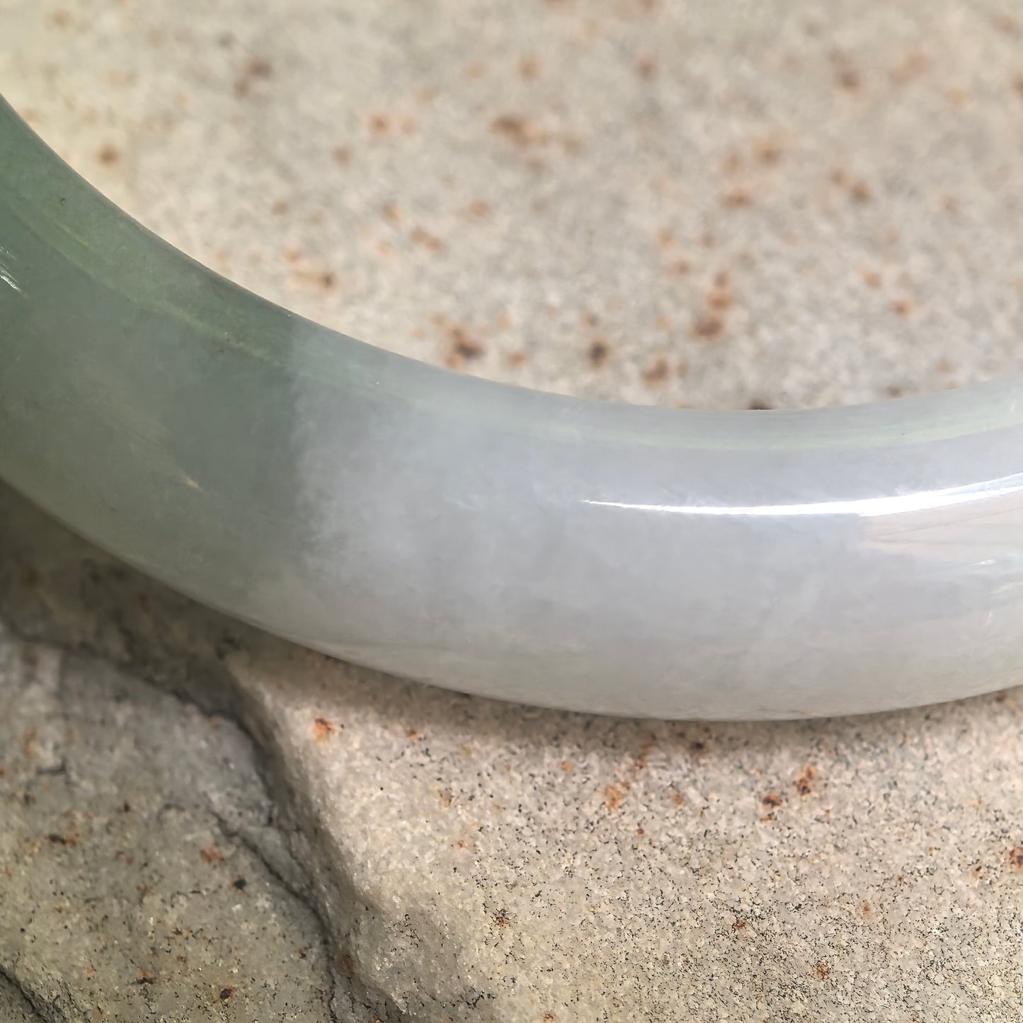 Natural Grade-A Glutinous White Base Dark Green D-Shape Jadeite Bangle · Burmese Jade 56mm
