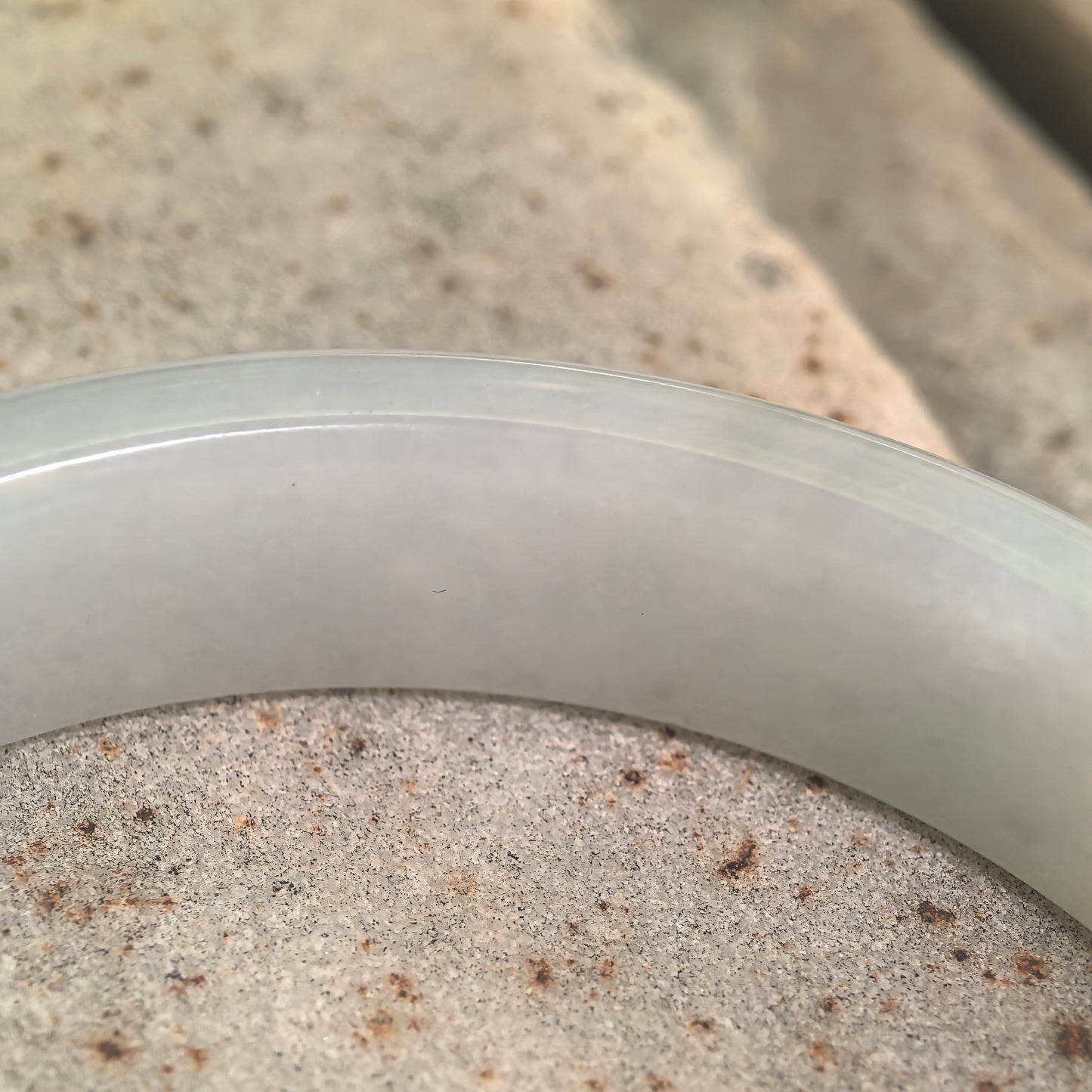 Natural Grade-A Glutinous White Base Dark Green D-Shape Jadeite Bangle · Burmese Jade 56mm