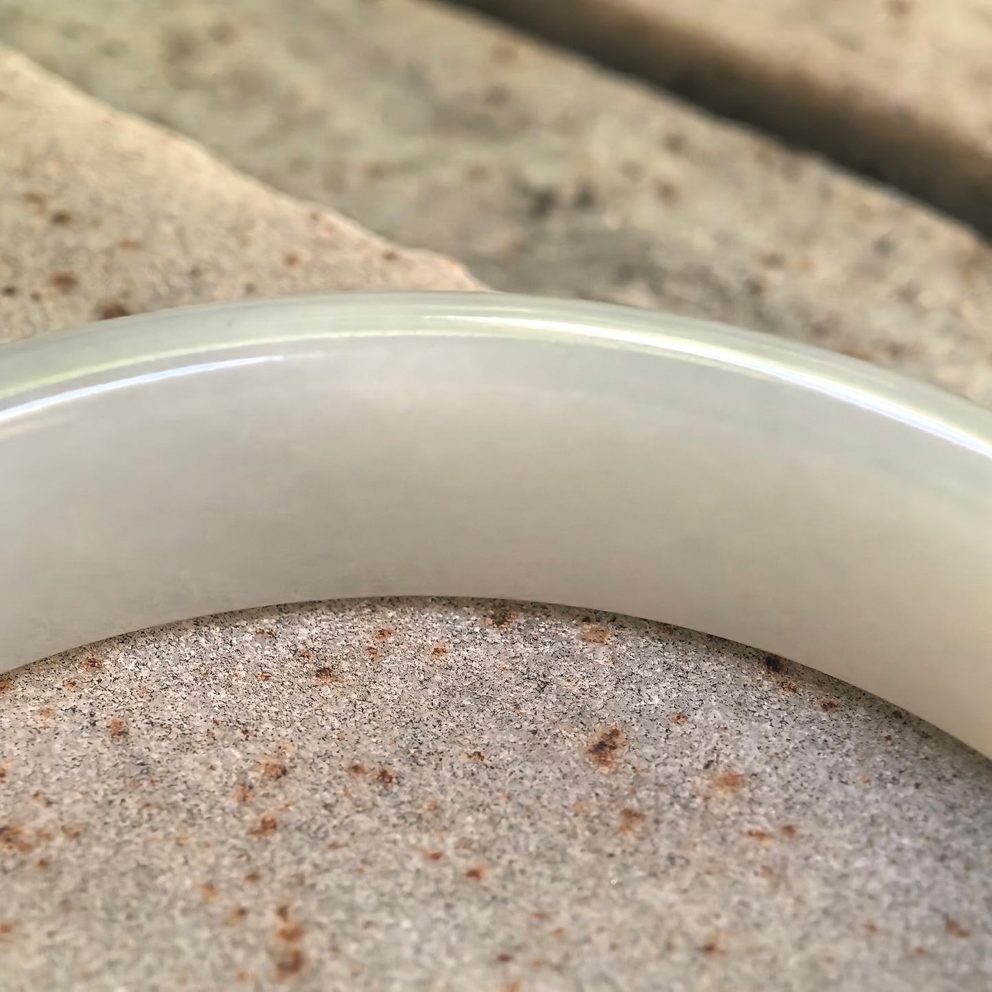 Natural Grade-A Fine Glutinous White-and-Green D-Shape Jadeite Bangle · Burmese Jade 57mm
