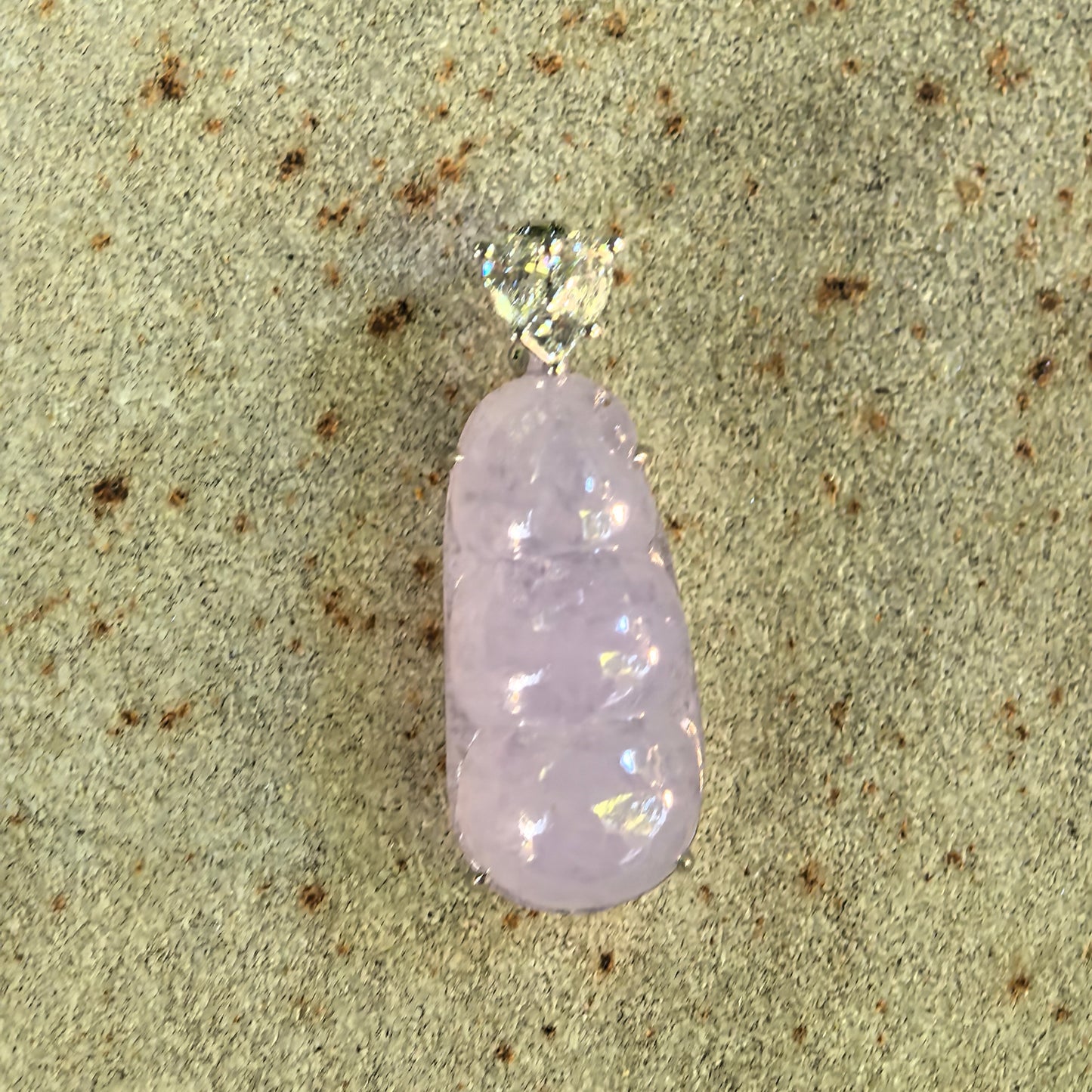 Natural Grade-A Glutinous Icy Lavender Jadeite Bean Pendant · Burmese Jade