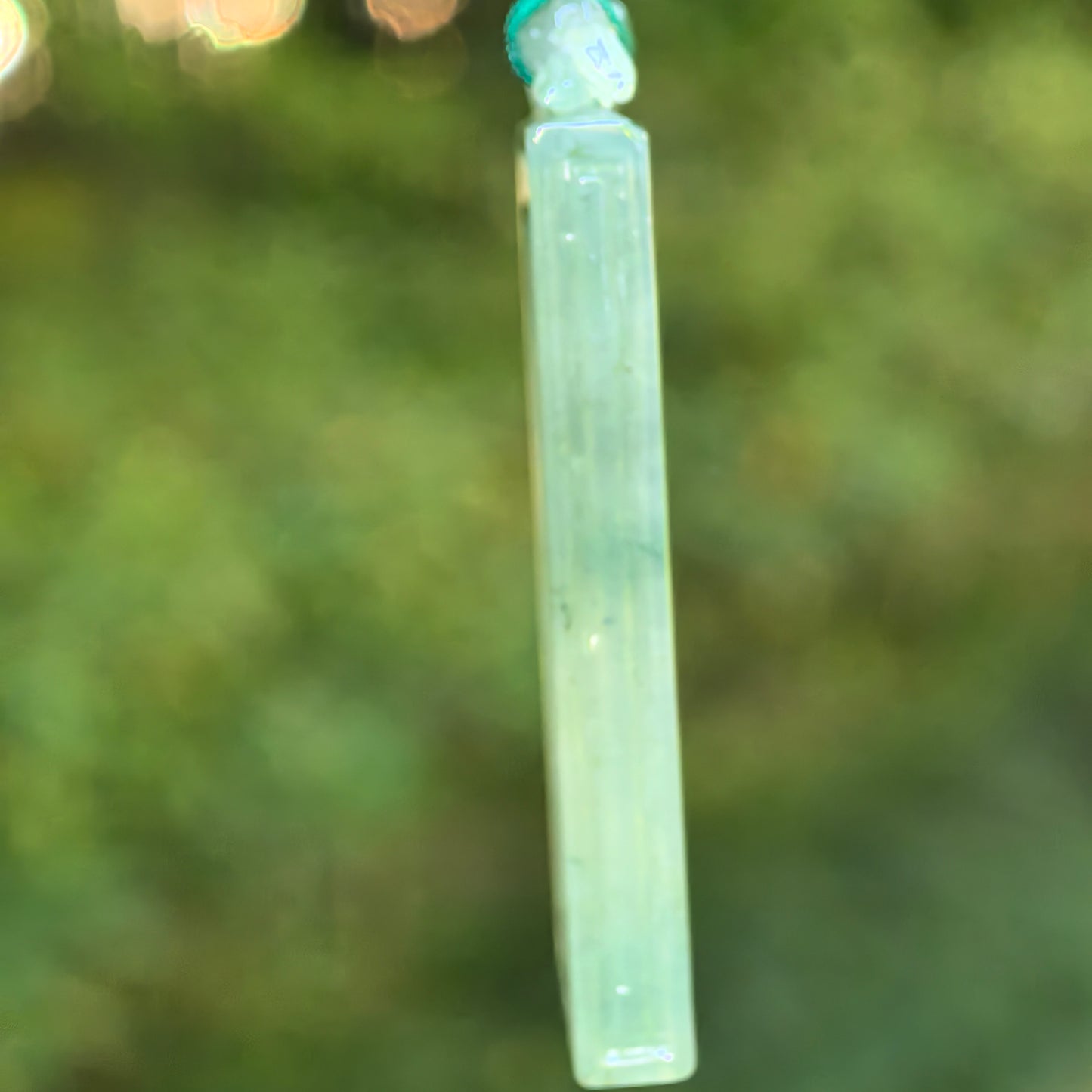 Natural Grade-A Icy Glutinous Pale Green Solitary Fishing Plaque Jadeite Pendant · Burmese Jade