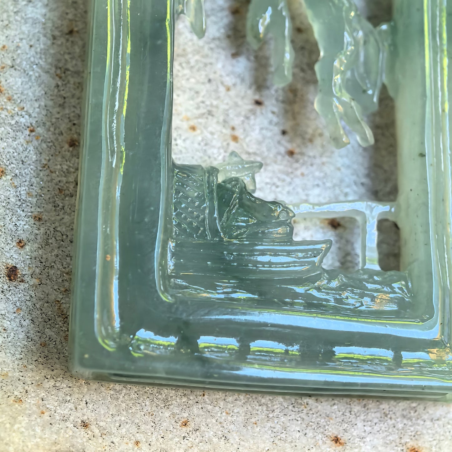 Natural Grade-A Icy Glutinous Pale Green Solitary Fishing Plaque Jadeite Pendant · Burmese Jade