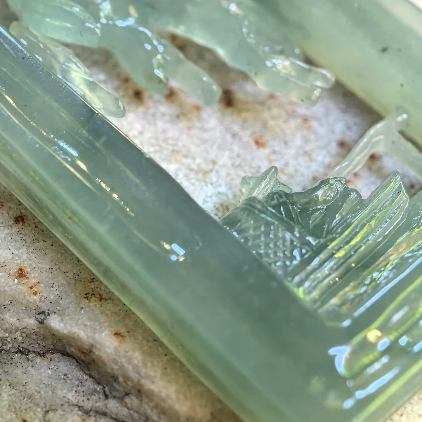 Natural Grade-A Icy Glutinous Pale Green Solitary Fishing Plaque Jadeite Pendant · Burmese Jade