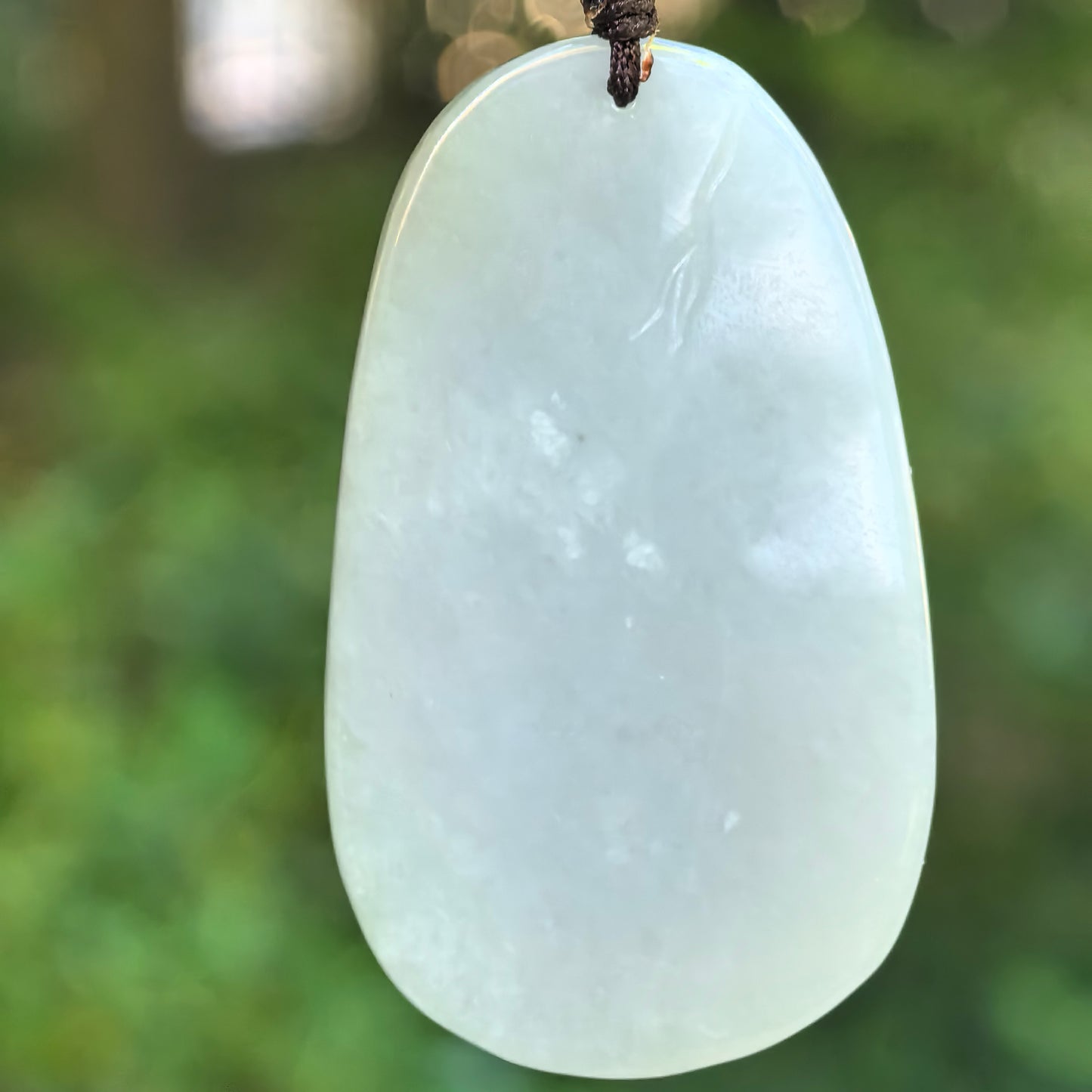 Natural Grade-A Glutinous Pale Green Tiger Jadeite Pendant · Burmese Jade