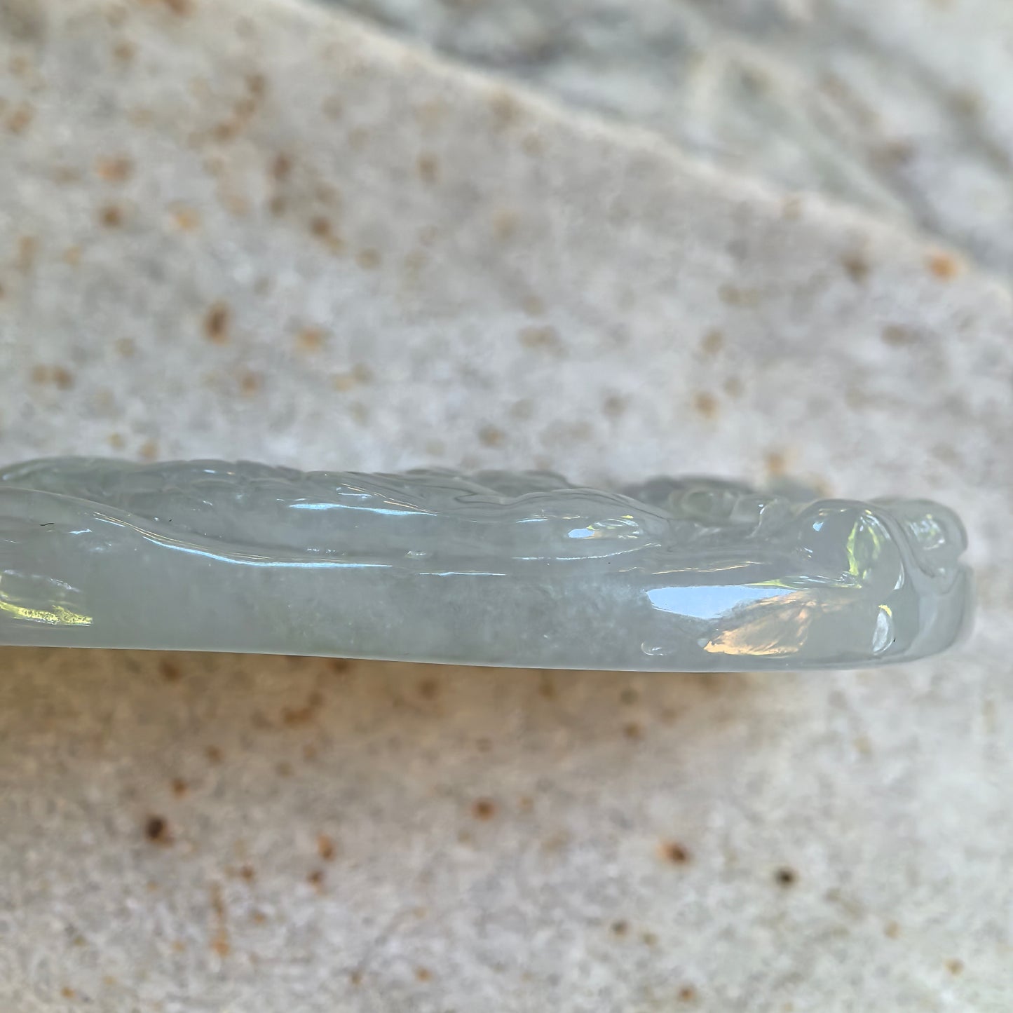 Natural Grade-A Glutinous Pale Green Tiger Jadeite Pendant · Burmese Jade