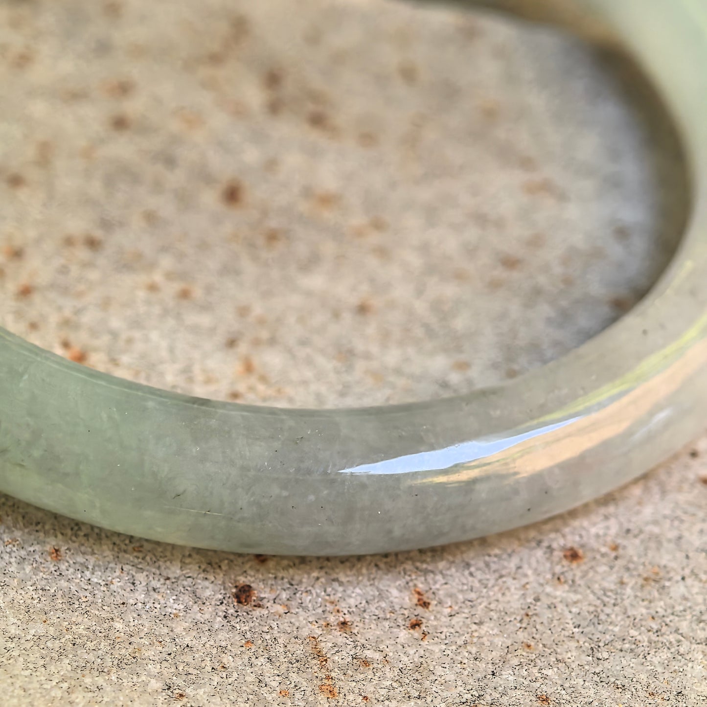 Natural Grade-A Glutinous Light Green Child Jadeite Bangle · Burmese Jade
