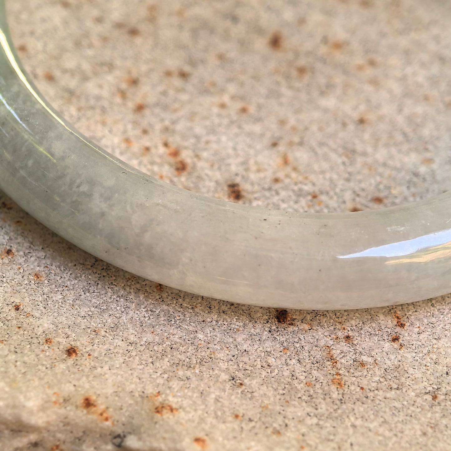 Natural Grade-A Glutinous Light Green Child Jadeite Bangle · Burmese Jade