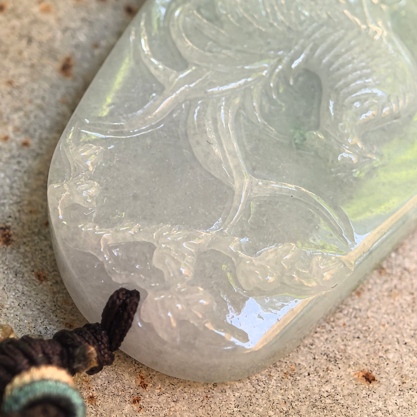 Natural Grade-A Glutinous Light Green Rooster Jadeite Pendant · Burmese Jade