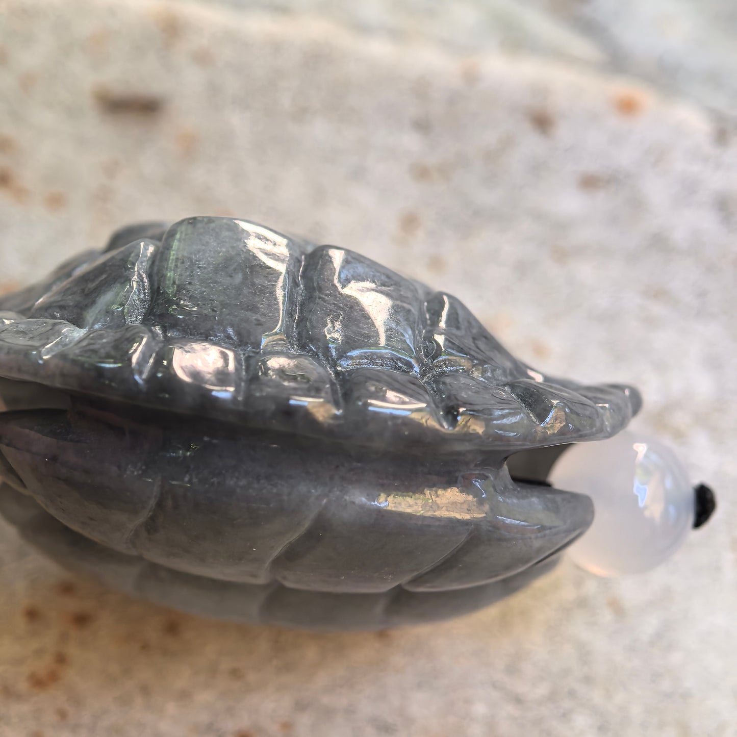 Natural Grade-A Glutinous Gray-Black Turtle Shell Jadeite Pendant · Burmese Jade