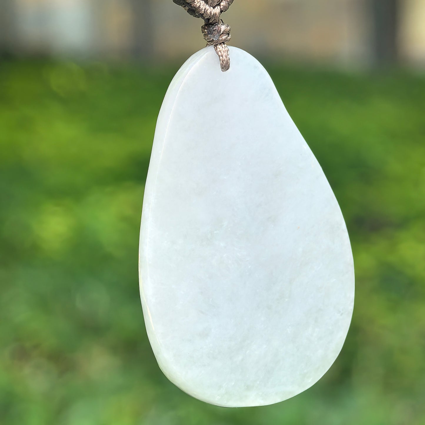 Natural Grade-A Glutinous White Rabbit Jadeite Pendant · Burmese Jade