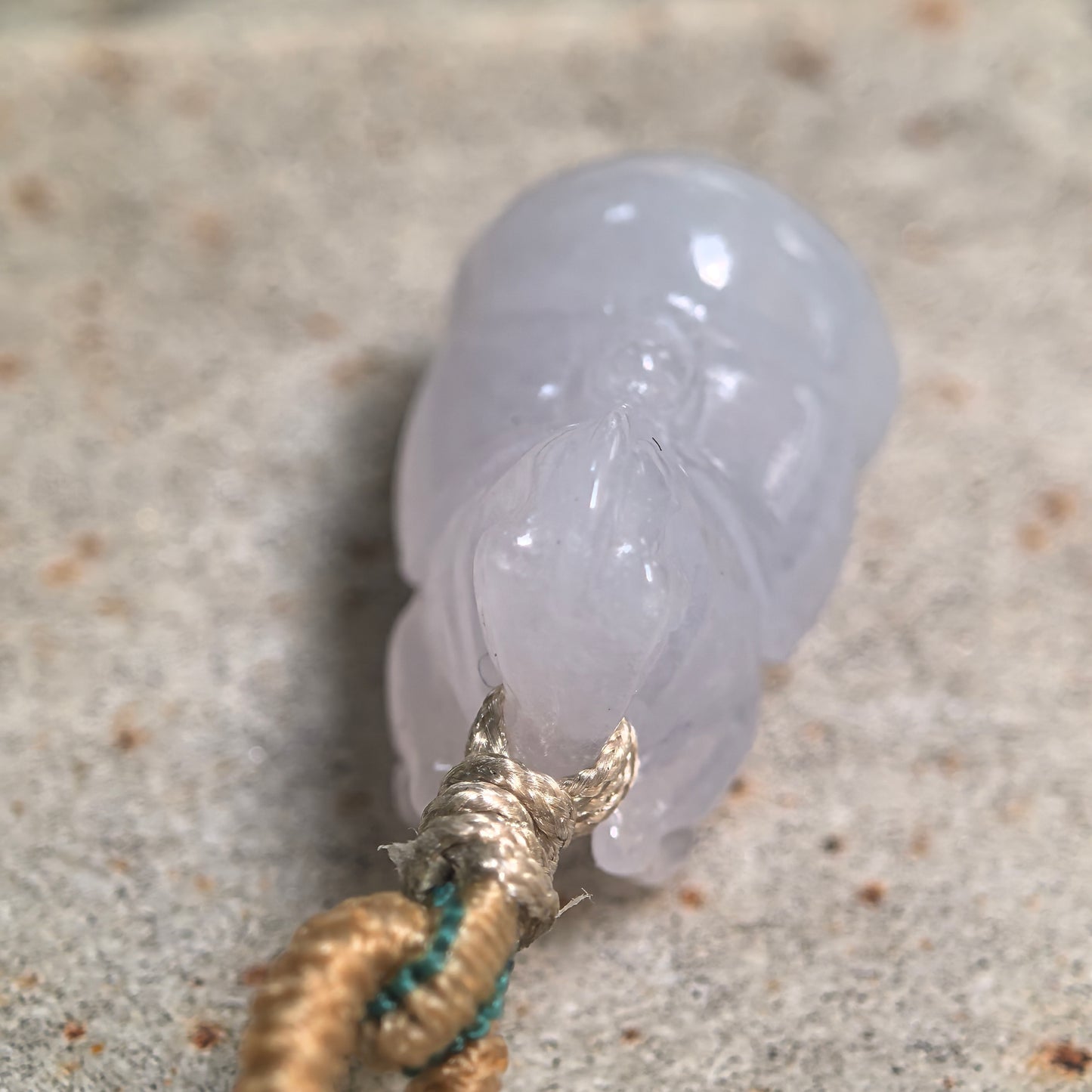 Natural Grade-A Fine Glutinous White Lavender Horse Jadeite Pendant · Burmese Jade