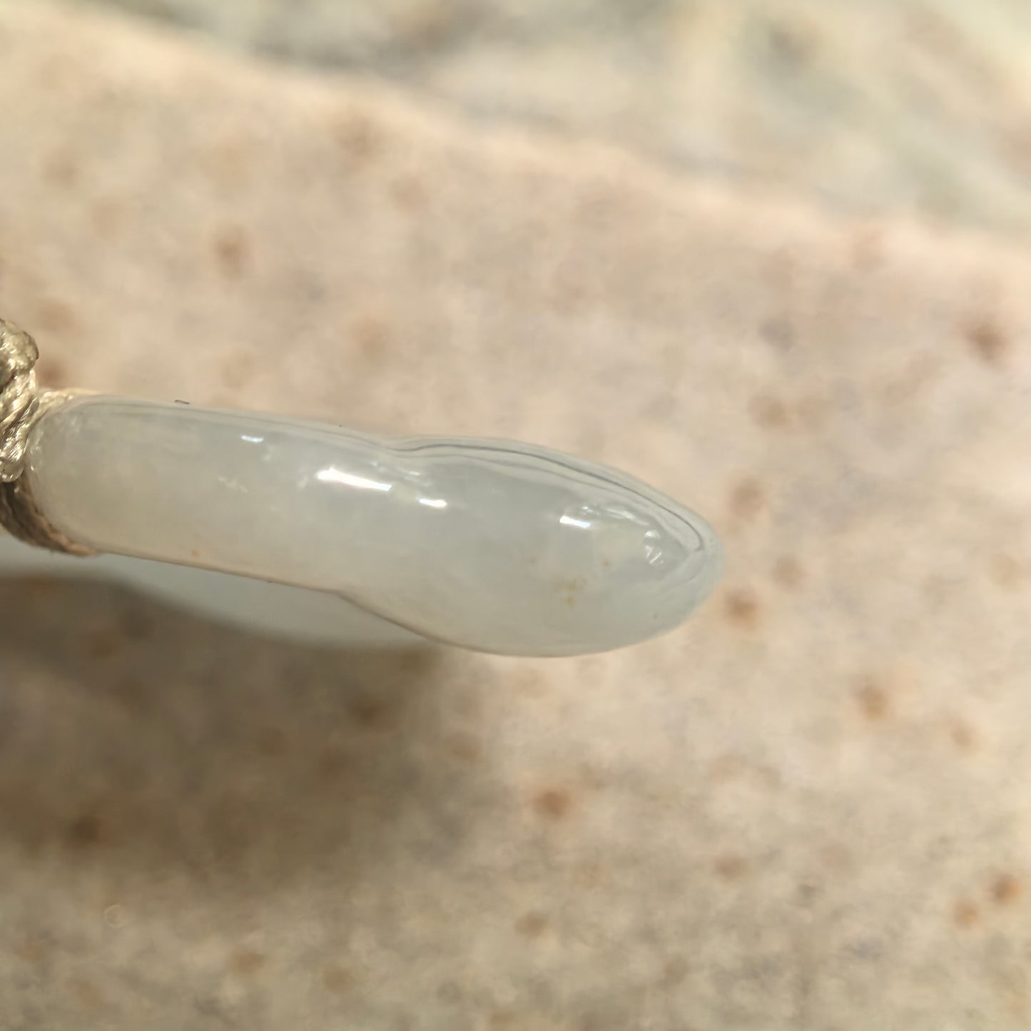 Natural Grade-A Glutinous White-Base Auspicious Cloud Jadeite Pendant · Burmese Jade