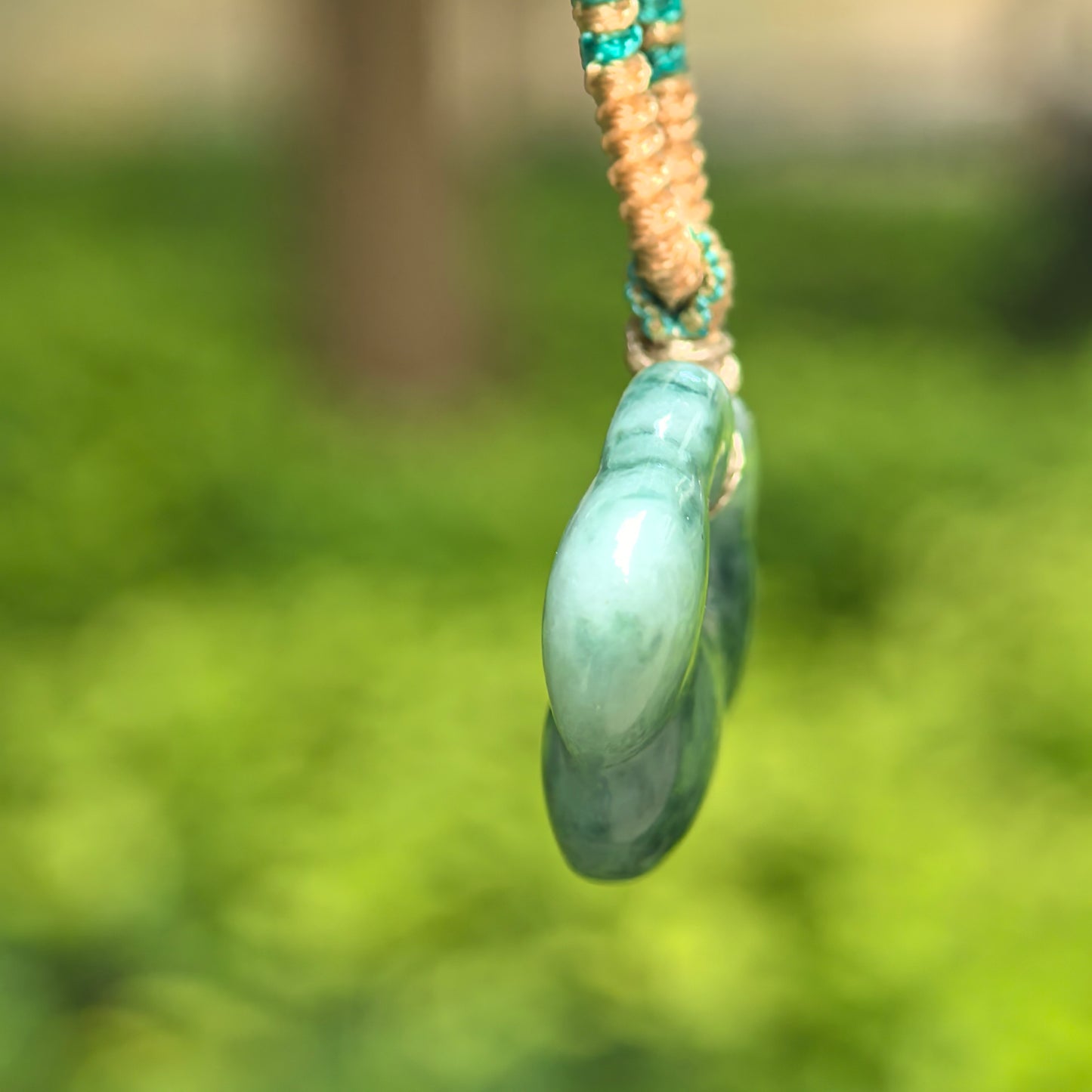 Natural Grade-A Glutinous Light Green Floating Dark Green Auspicious Cloud Jadeite Pendant · Burmese Jade