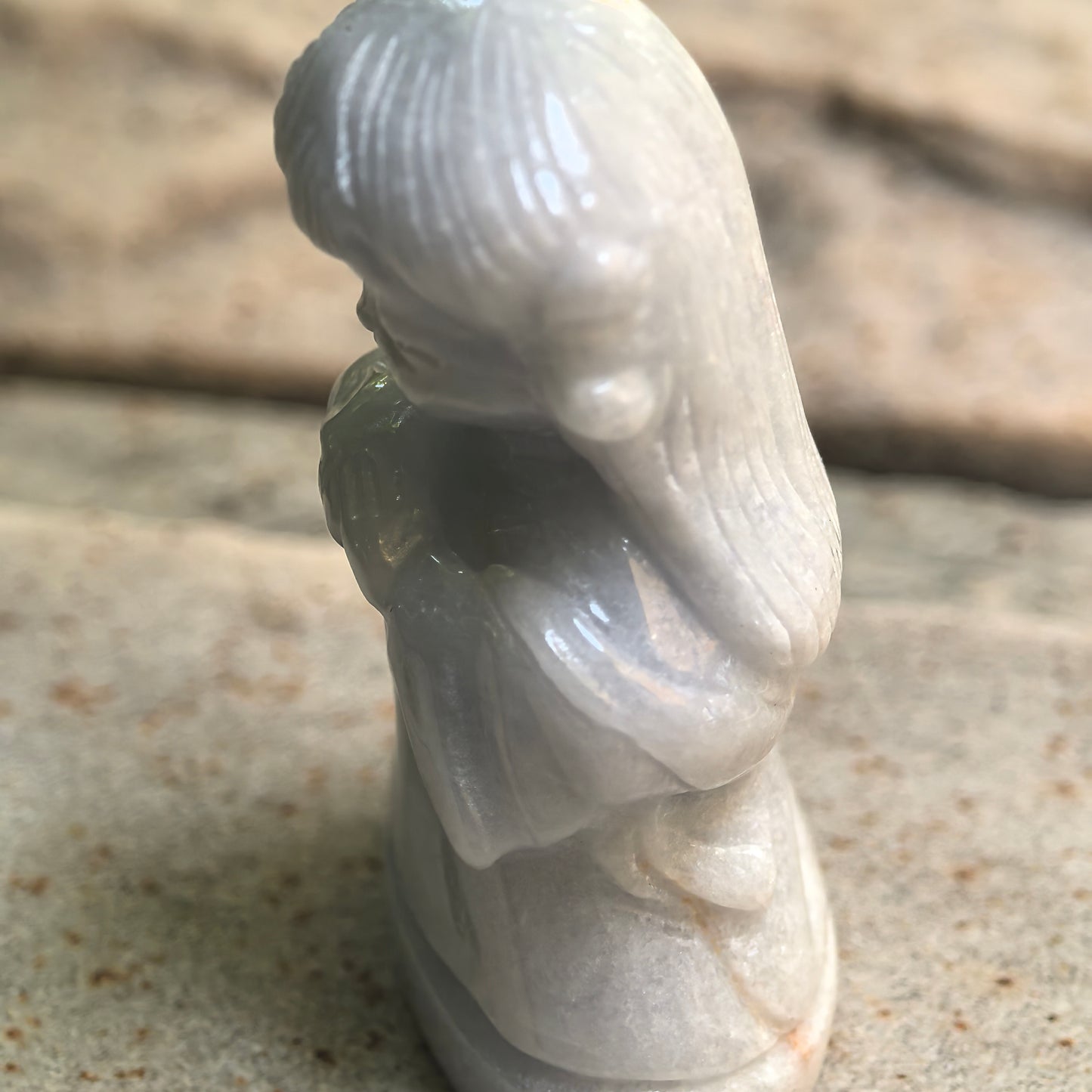 Natural Grade-A Glutinous White Jadeite Chang'e Ornament · Burmese Jade