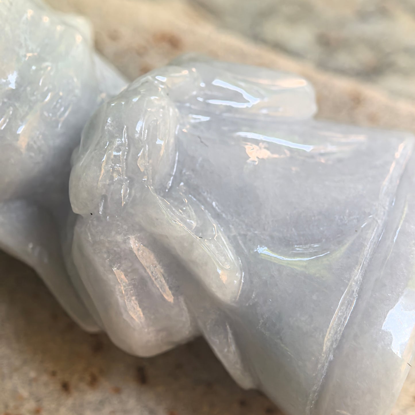 Natural Grade-A Glutinous White Jadeite Chang'e Ornament · Burmese Jade
