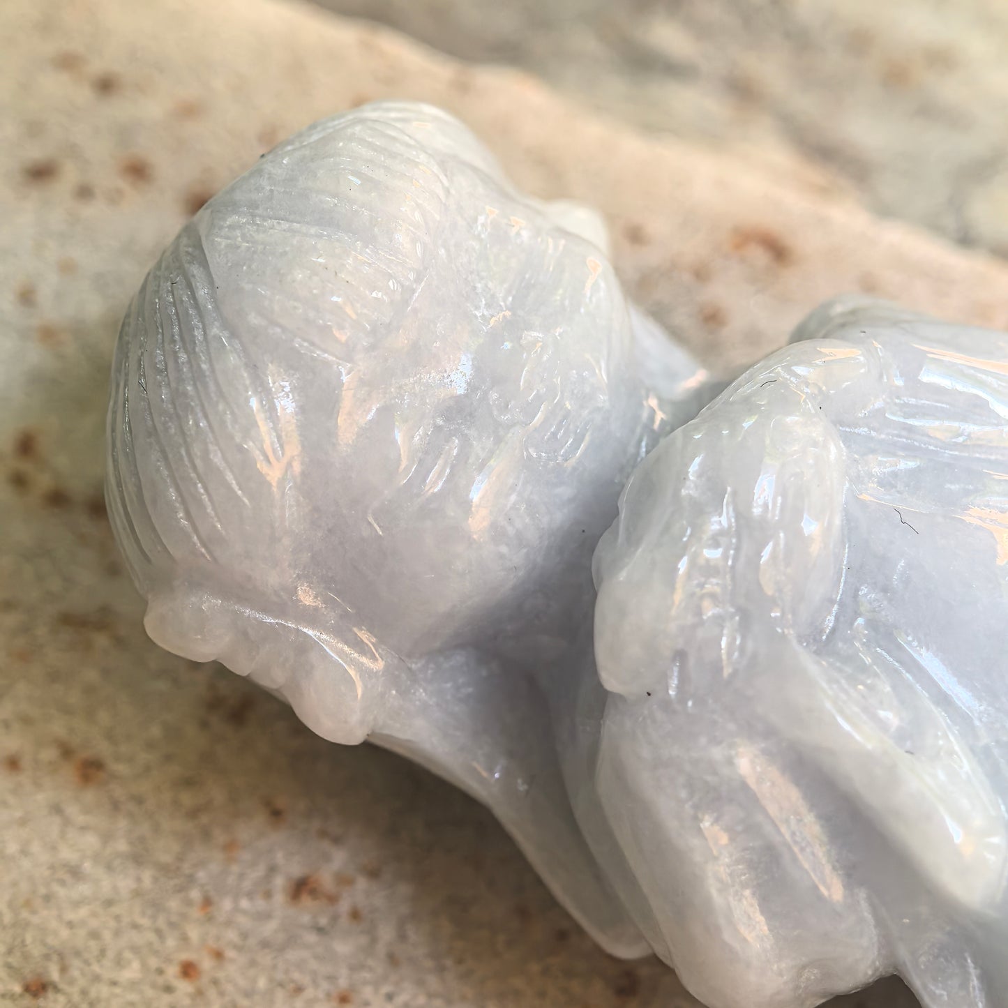 Natural Grade-A Glutinous White Jadeite Chang'e Ornament · Burmese Jade