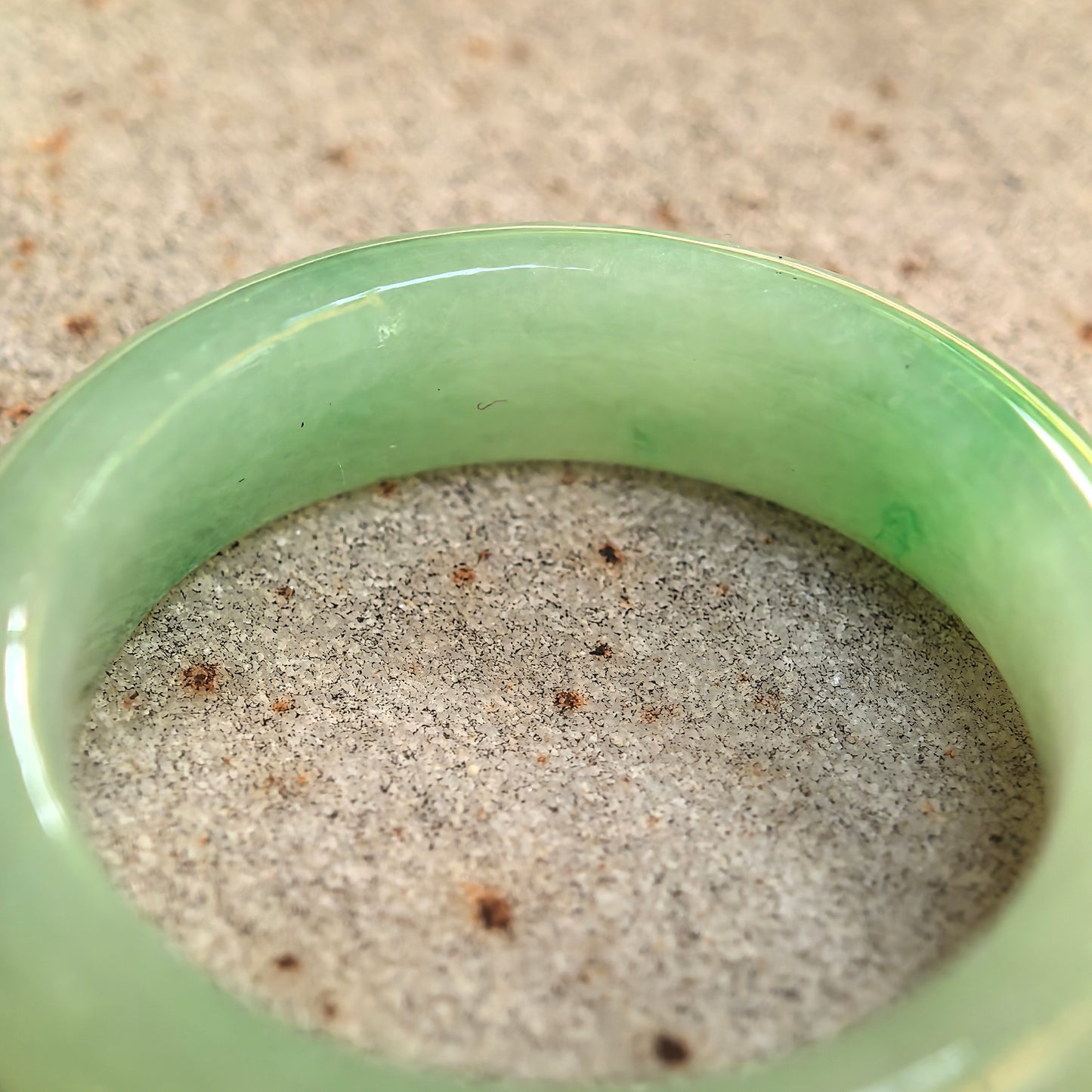 Natural Grade-A Glutinous Light Green Floating Flower Jadeite Ring Band · Burmese Jade US10.75