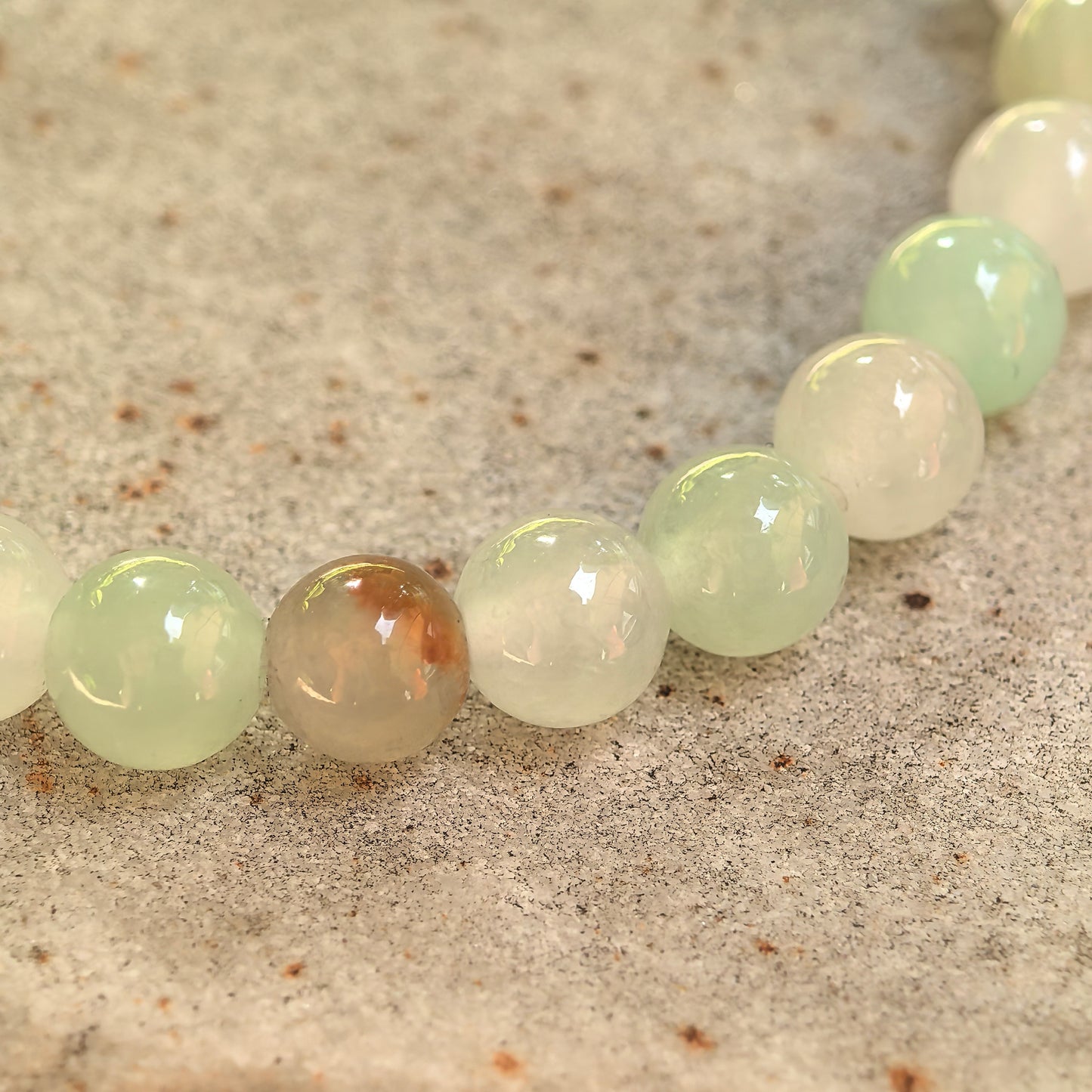 Natural Grade-A Icy Glutinous Multicolor Jadeite Bead Bracelet · Burmese Jade 6mm
