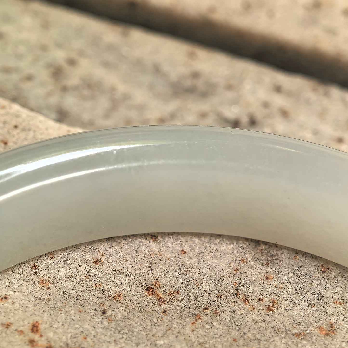 Natural Grade-A Fine Glutinous White-Base Light Green D-Shape Jadeite Bangle · Burmese Jade 59mm