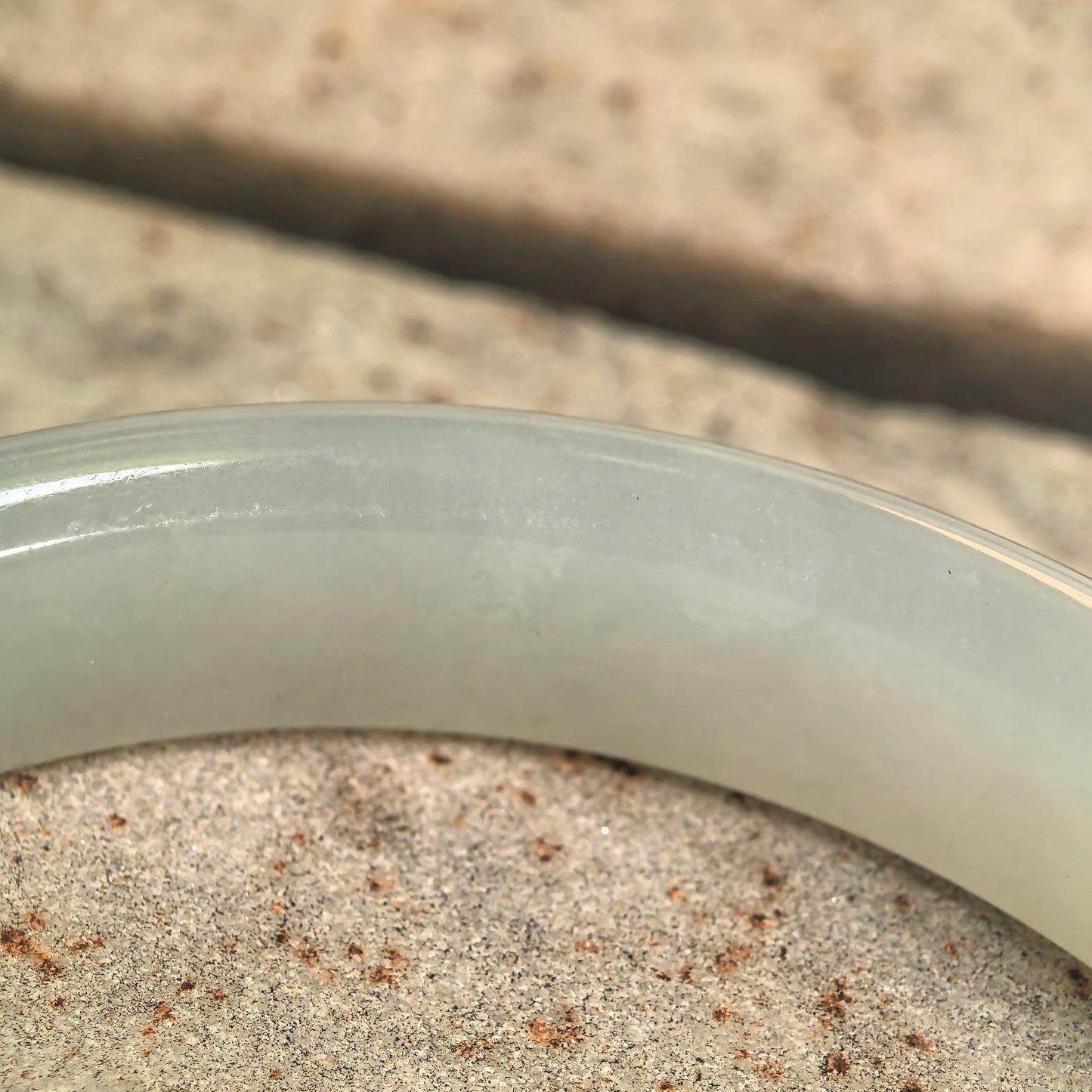 Natural Grade-A Fine Glutinous White-Base Light Green D-Shape Jadeite Bangle · Burmese Jade 59mm