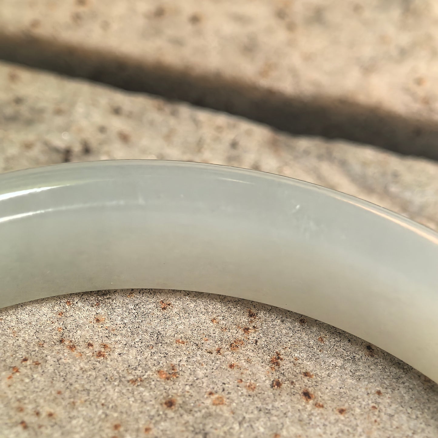 Natural Grade-A Fine Glutinous White-Base Light Green D-Shape Jadeite Bangle · Burmese Jade 59mm