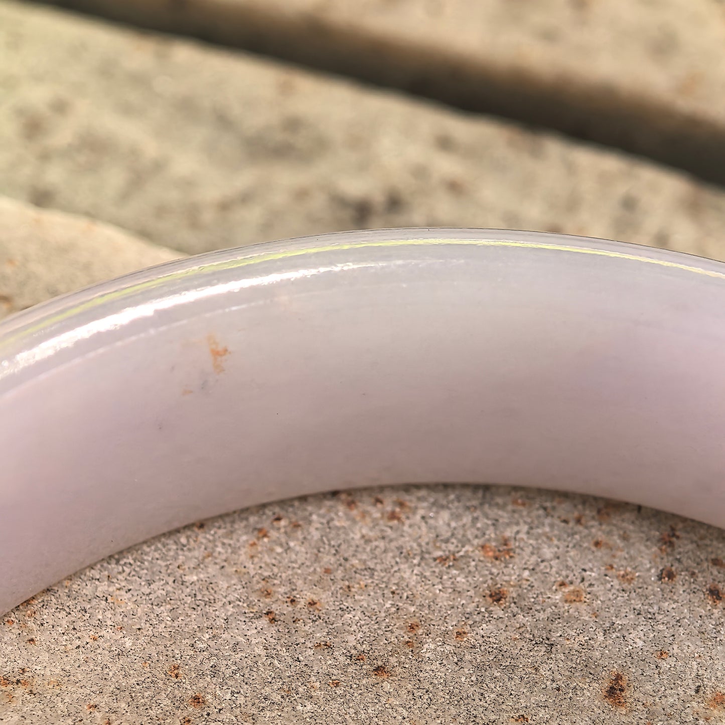 Natural Grade-A Glutinous Lavender Green D-Shape Jadeite Bangle · Burmese Jade 59mm