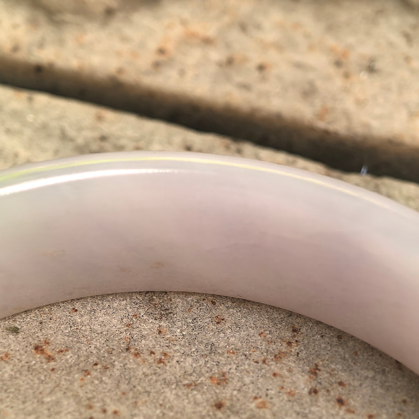 Natural Grade-A Glutinous Lavender Green D-Shape Jadeite Bangle · Burmese Jade 59mm