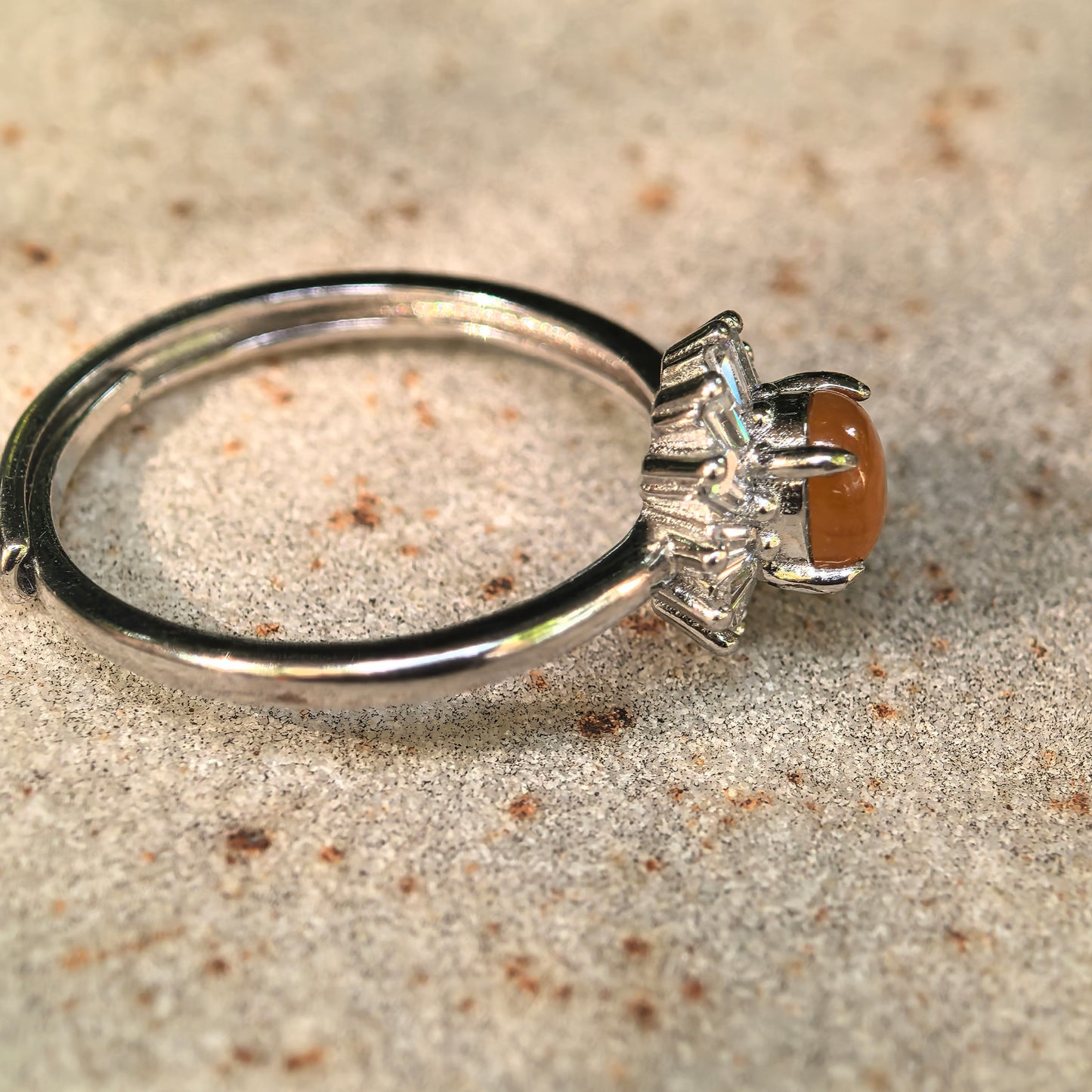 Natural Grade-A Glutinous-Icy Yellow Jadeite Silver Ring · Burmese Jade