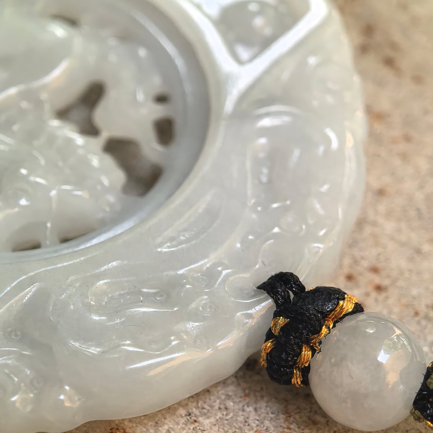 Natural Grade-A Glutinous White Rotating Horse Plaque Jadeite Pendant · Burmese Jade