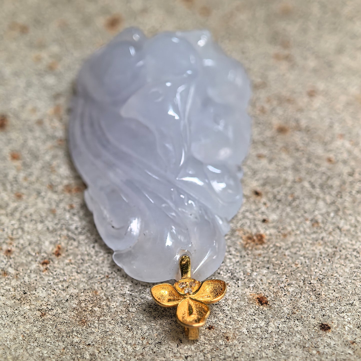 Natural Grade-A Icy Glutinous Lavender Nine-Tailed Fox Jadeite Pendant · Burmese Jade