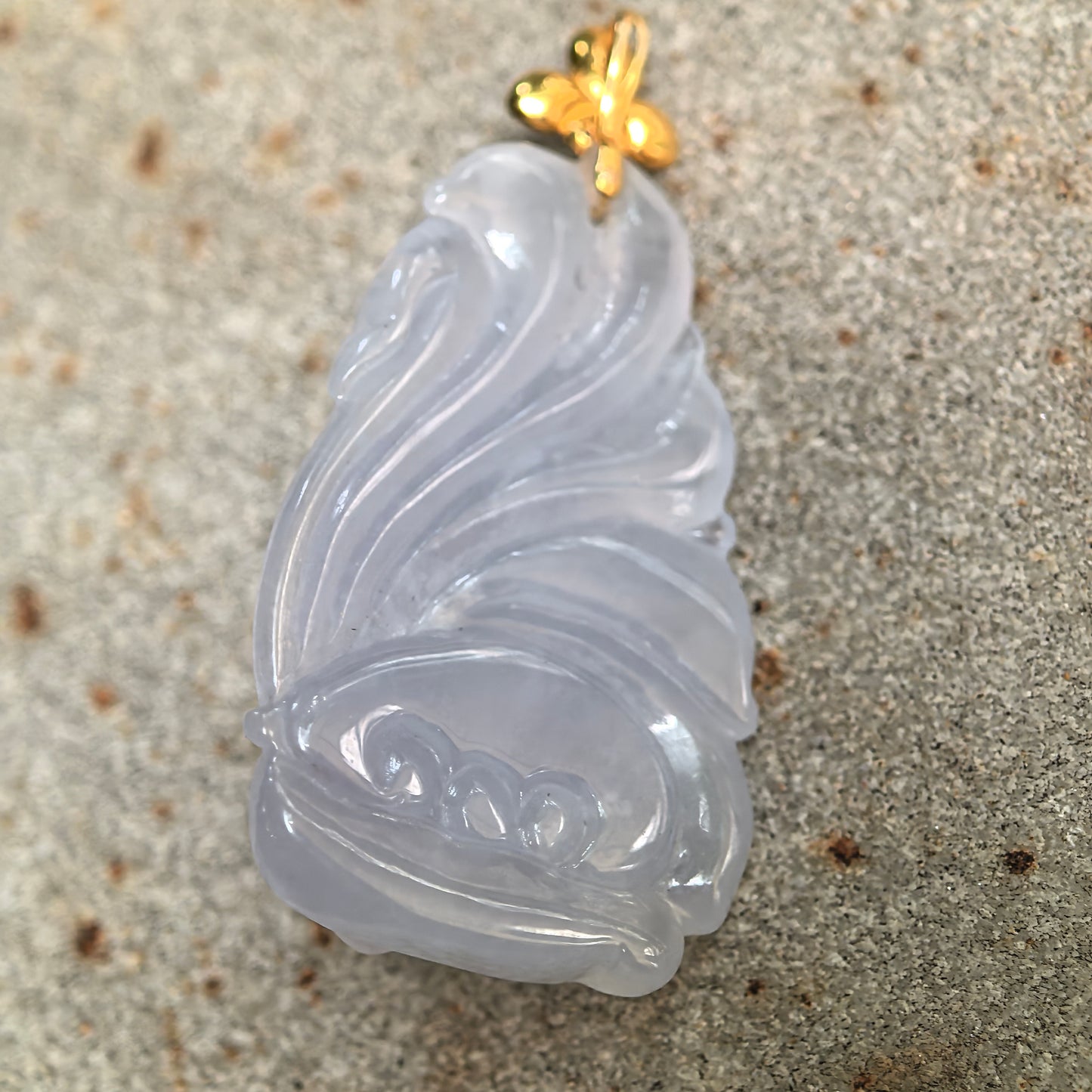 Natural Grade-A Icy Glutinous Lavender Nine-Tailed Fox Jadeite Pendant · Burmese Jade