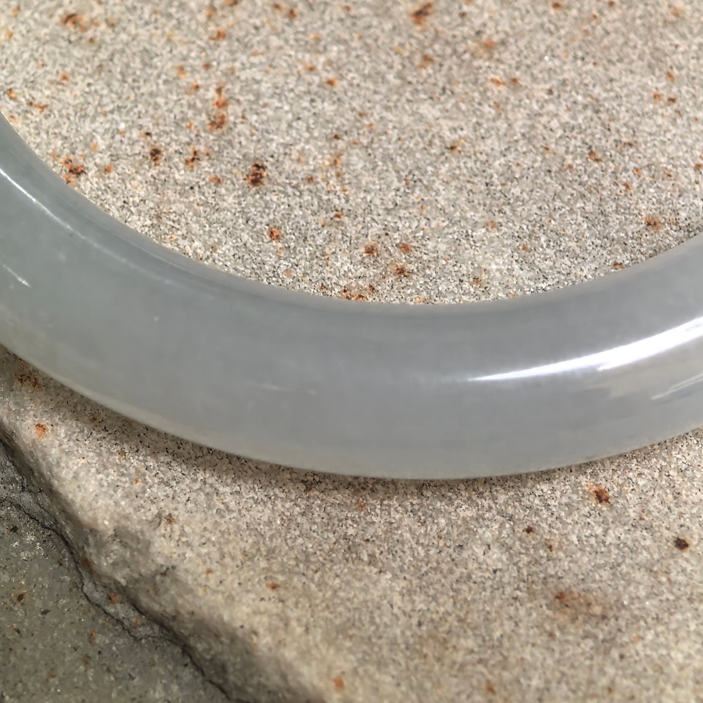 Natural Grade-A Icy Glutinous Pale Green Round Jadeite Bangle · Burmese Jade 56mm