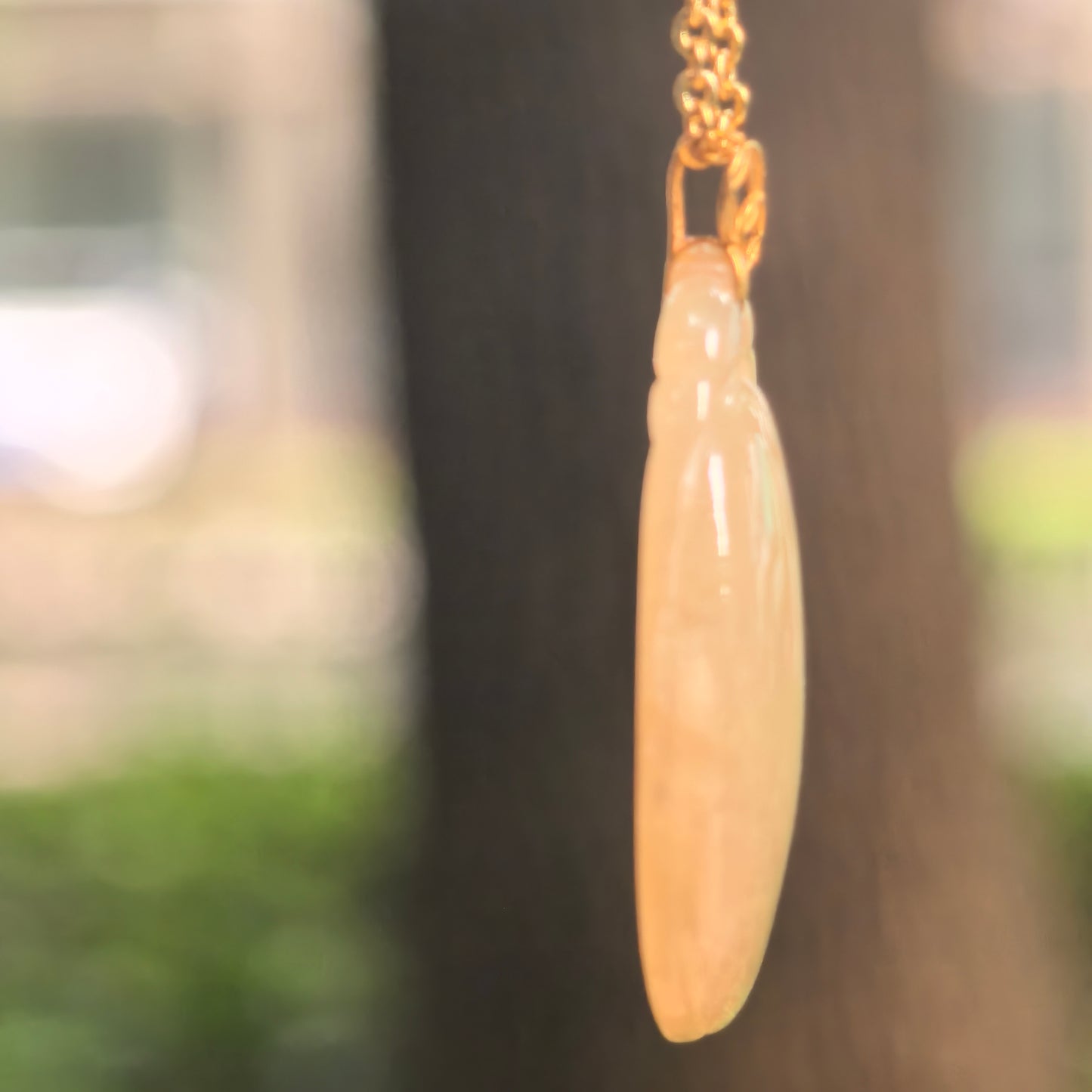 Natural Grade-A Glutinous Yellow Ruyi Jadeite Pendant · Burmese Jade