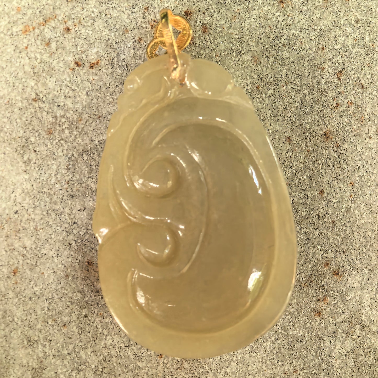 Natural Grade-A Glutinous Yellow Ruyi Jadeite Pendant · Burmese Jade