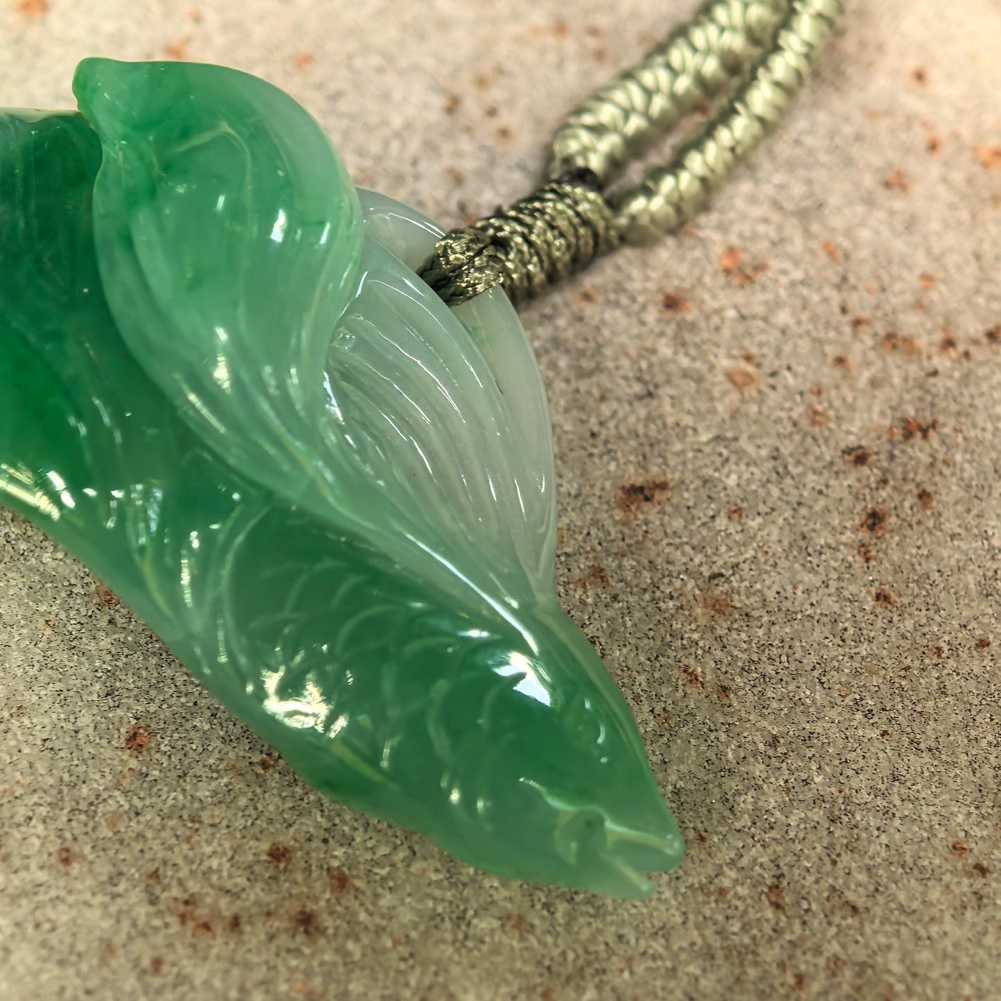 Natural Grade-A Fine Glutinous Green Fish Jadeite Pendant · Burmese Jade