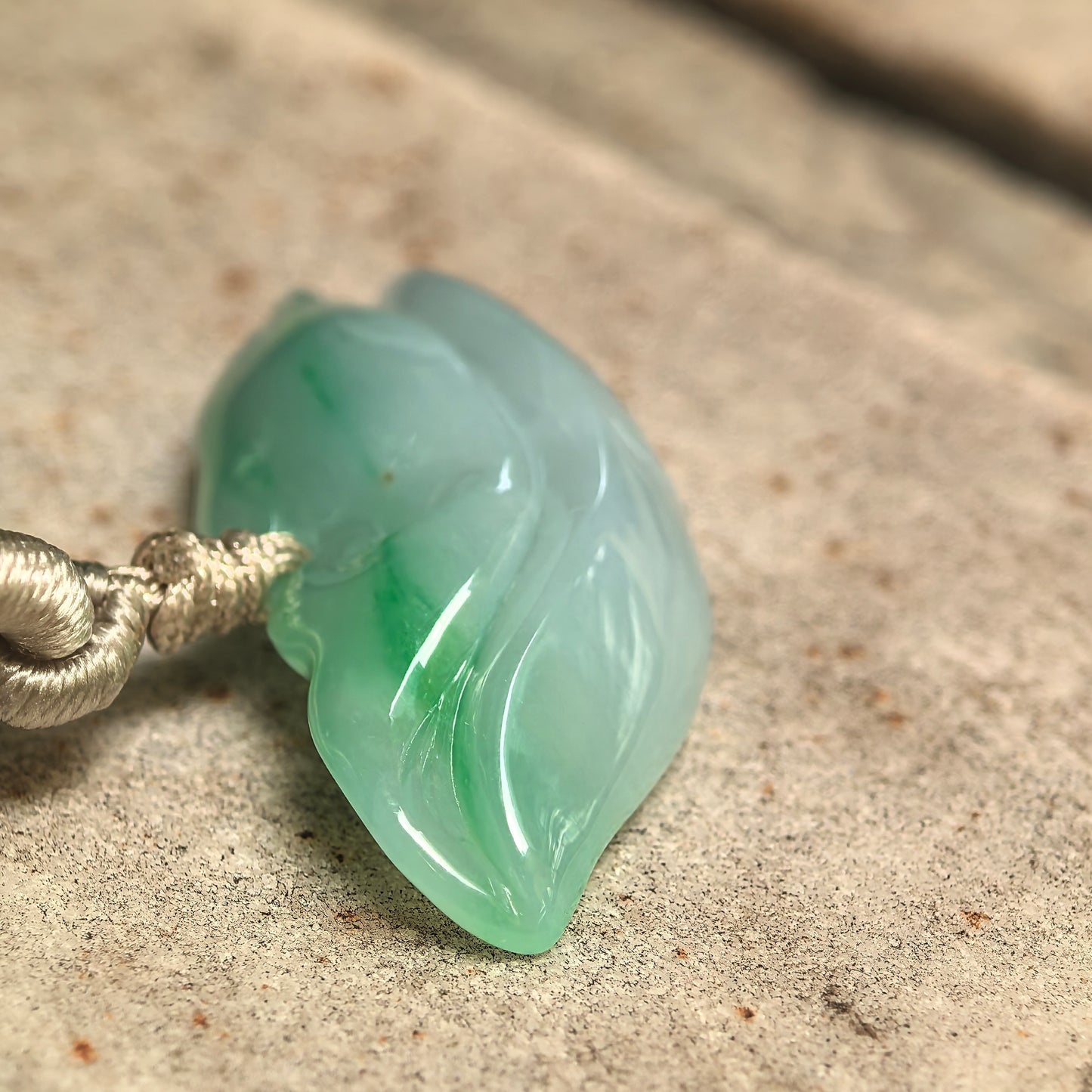 Natural Grade-A Glutinous Floating Green Dolphin Jadeite Pendant · Burmese Jade