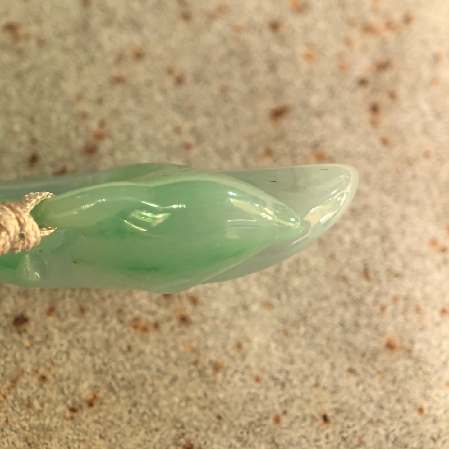 Natural Grade-A Glutinous Floating Green Dolphin Jadeite Pendant · Burmese Jade