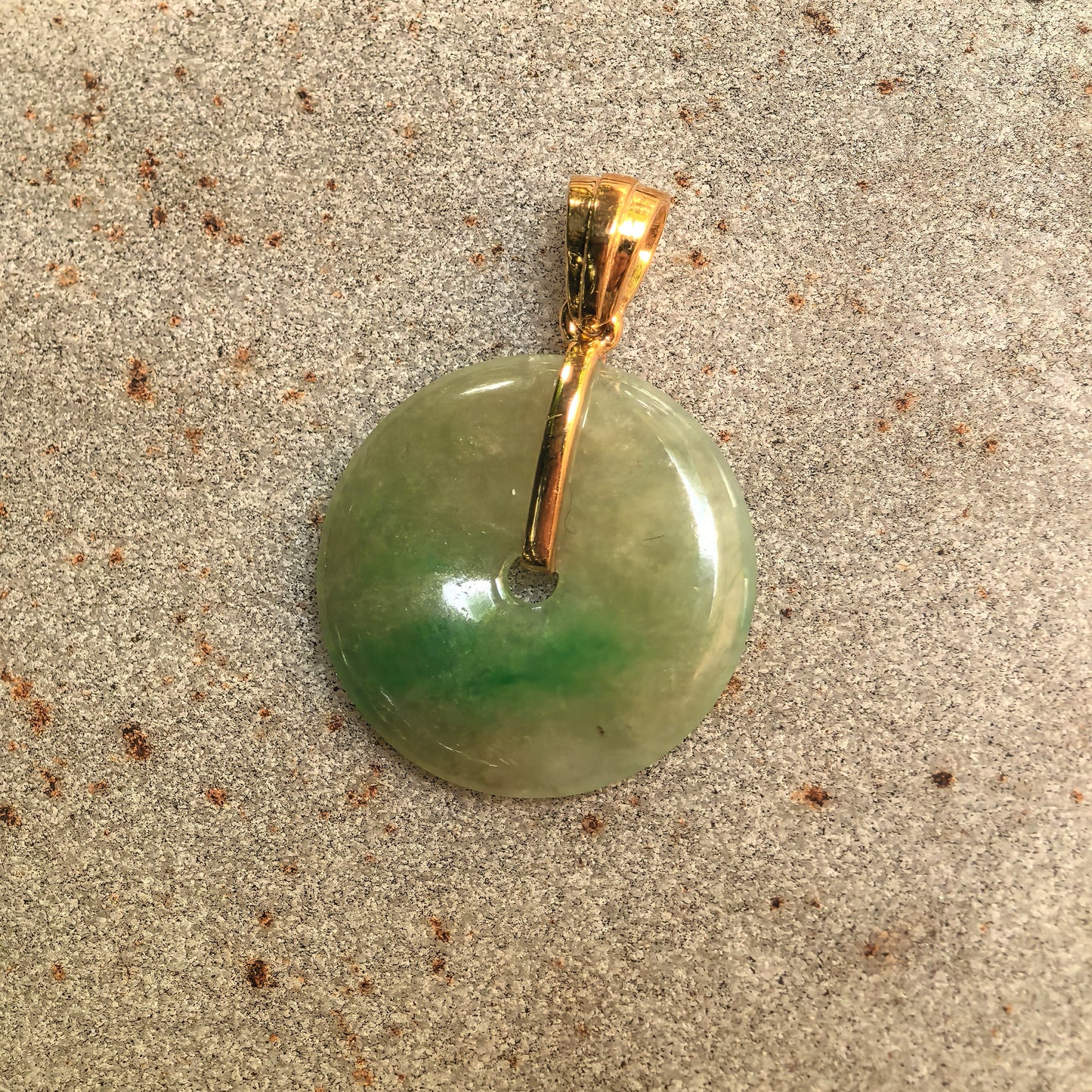 Natural Grade-A Icy Glutinous Yellow-Green Peace Jadeite Pendant · Burmese Jade