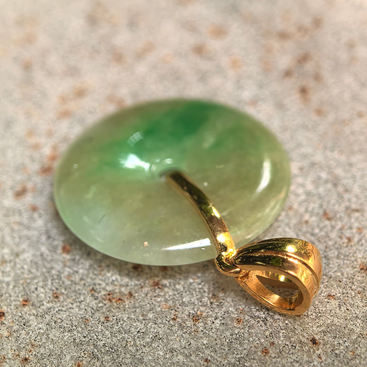 Natural Grade-A Icy Glutinous Yellow-Green Peace Jadeite Pendant · Burmese Jade