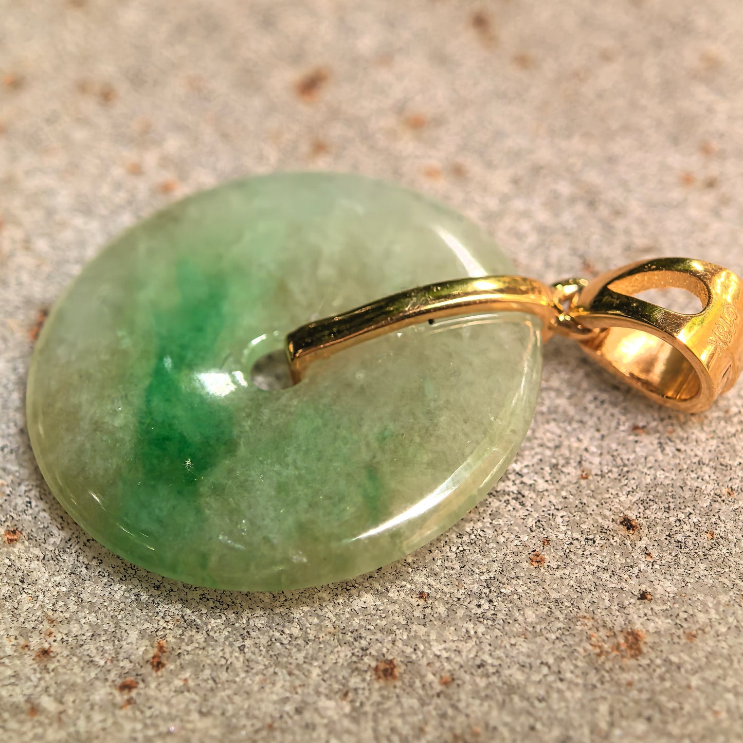 Natural Grade-A Icy Glutinous Yellow-Green Peace Jadeite Pendant · Burmese Jade
