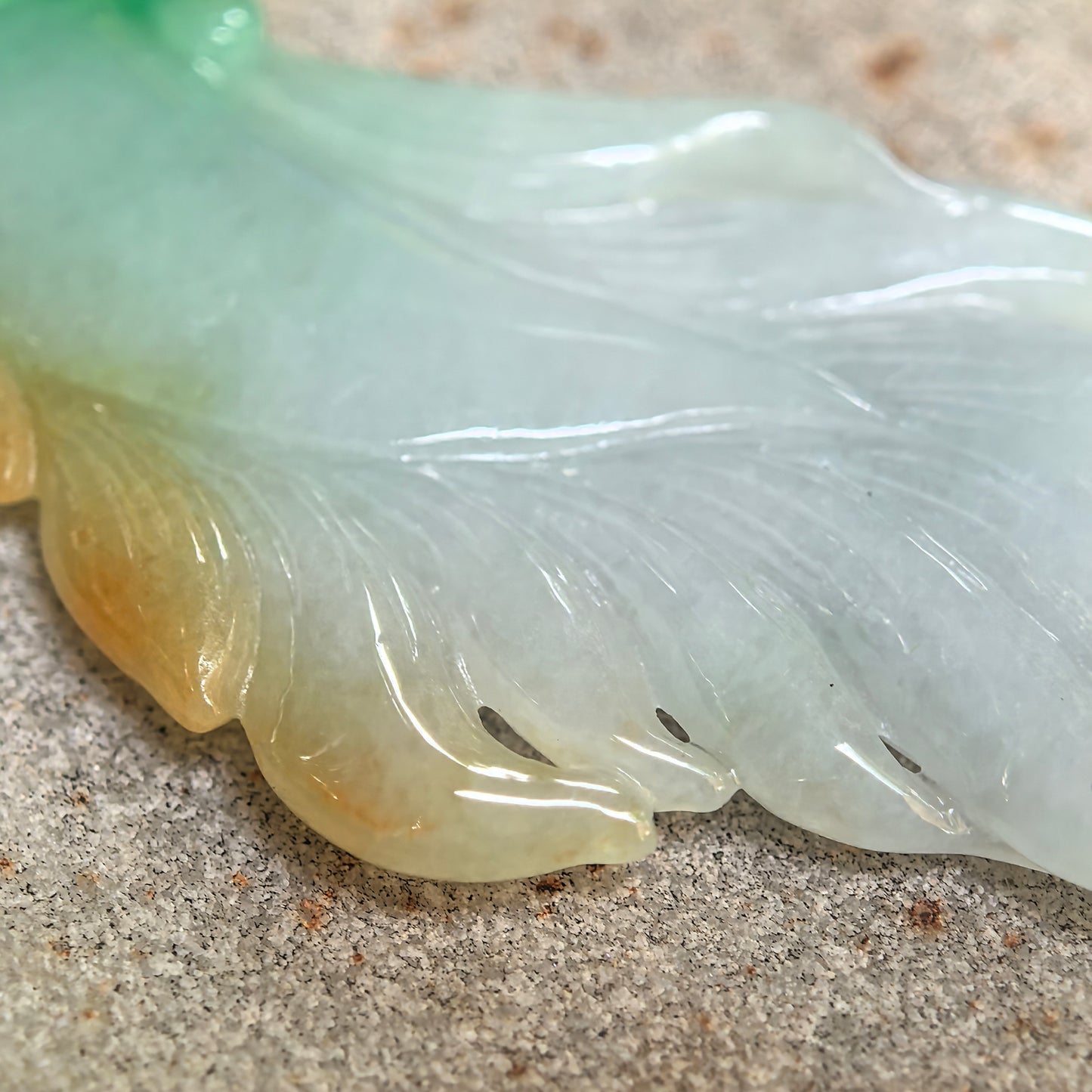 Natural Grade-A Glutinous Yellow-Green Fish Jadeite Pendant · Burmese Jade