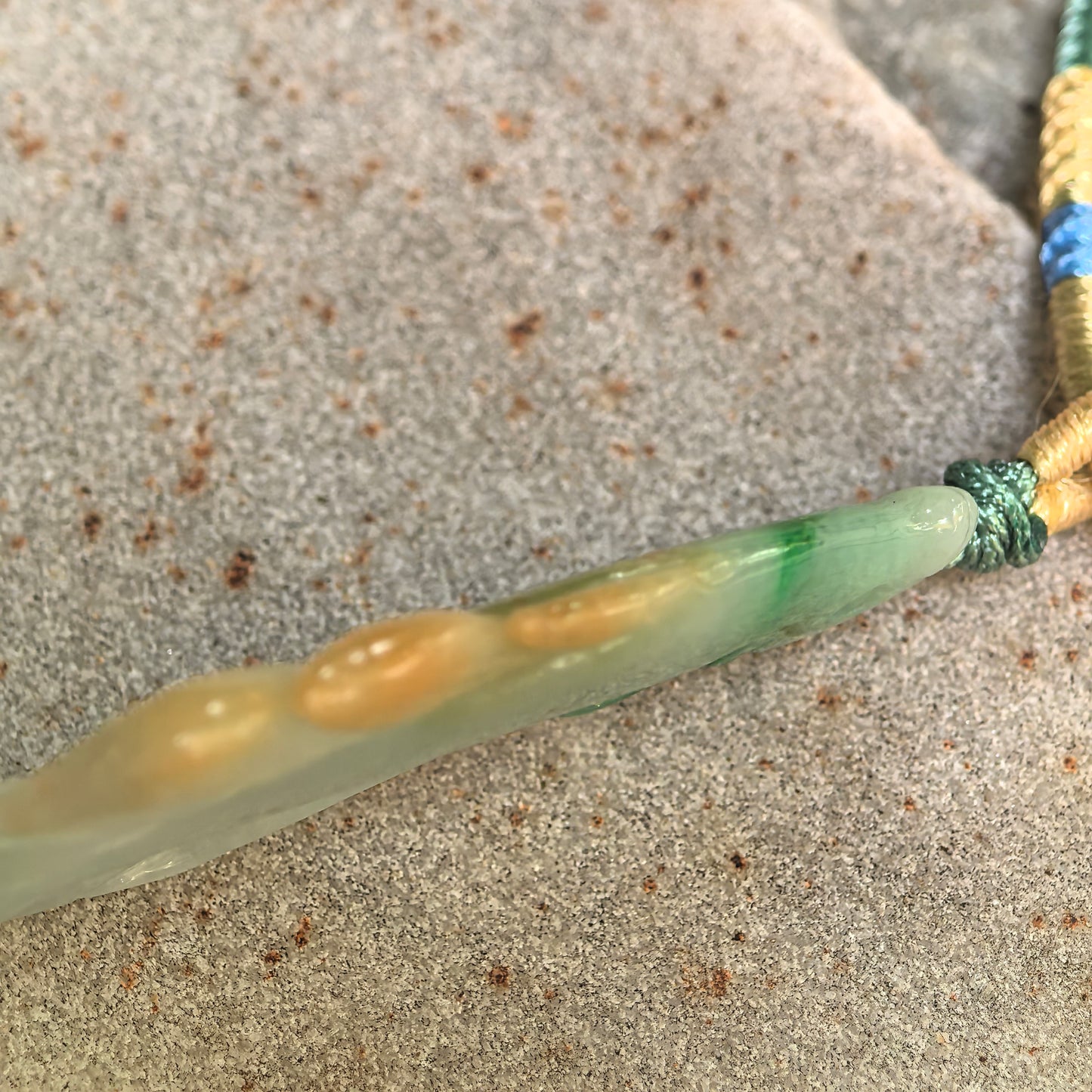 Natural Grade-A Glutinous Yellow-Green Fish Jadeite Pendant · Burmese Jade