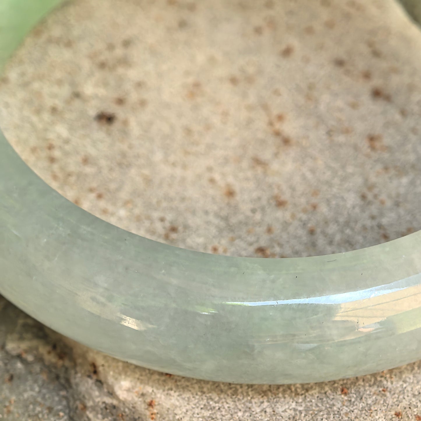 Natural Grade-A Icy Glutinous Light Green D-Shape Jadeite Bangle · Burmese Jade 59mm
