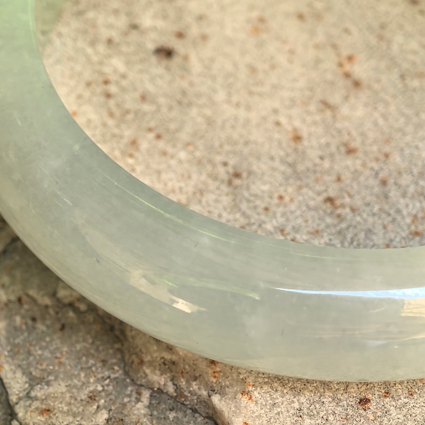 Natural Grade-A Icy Glutinous Light Green D-Shape Jadeite Bangle · Burmese Jade 59mm