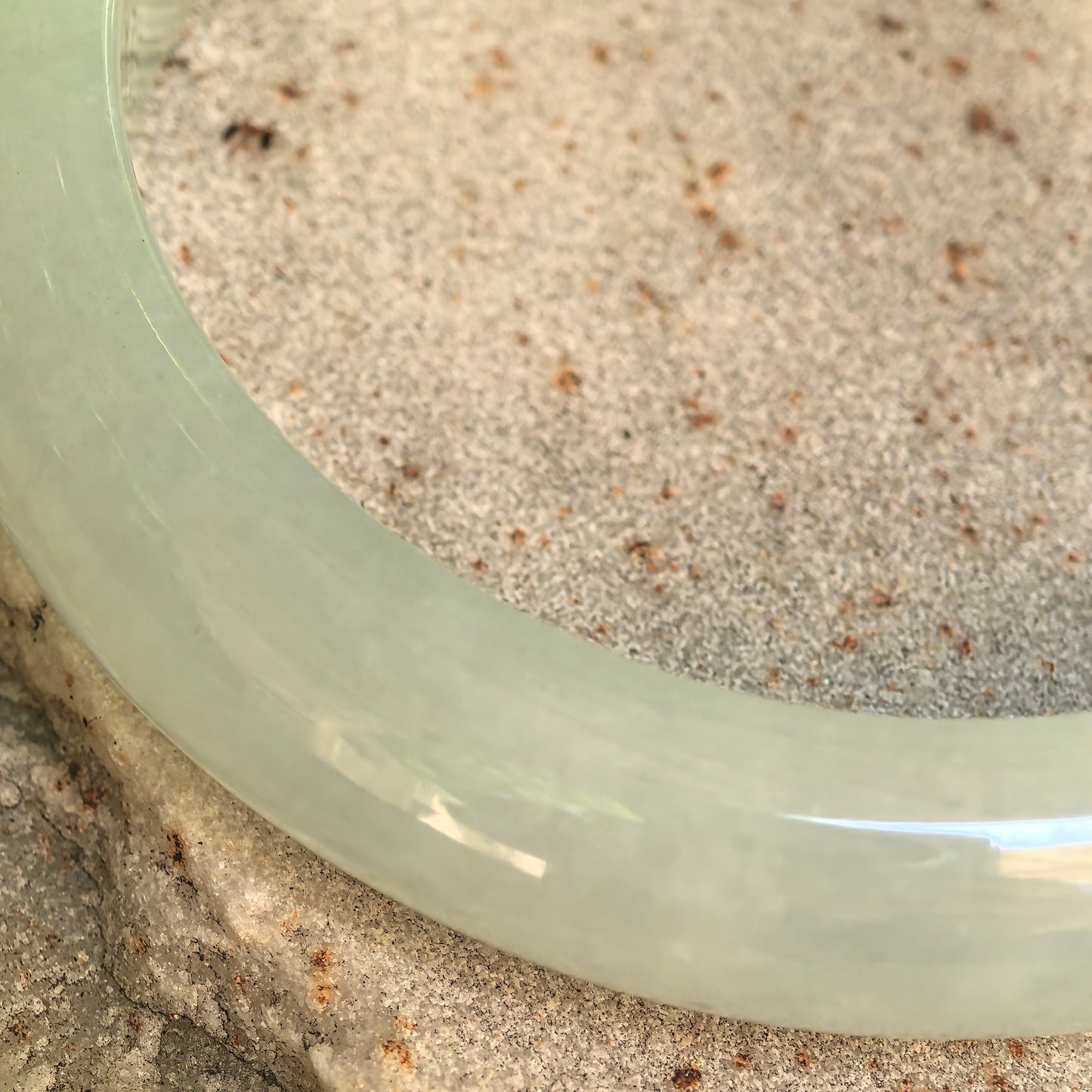 Natural Grade-A Icy Glutinous Light Green D-Shape Jadeite Bangle · Burmese Jade 59mm
